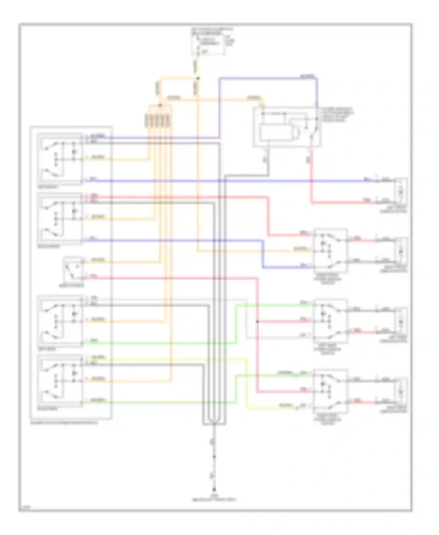 Wiring diagram right front power window switch for Volvo 960 I facelift (1994-1997) (1 of 1)