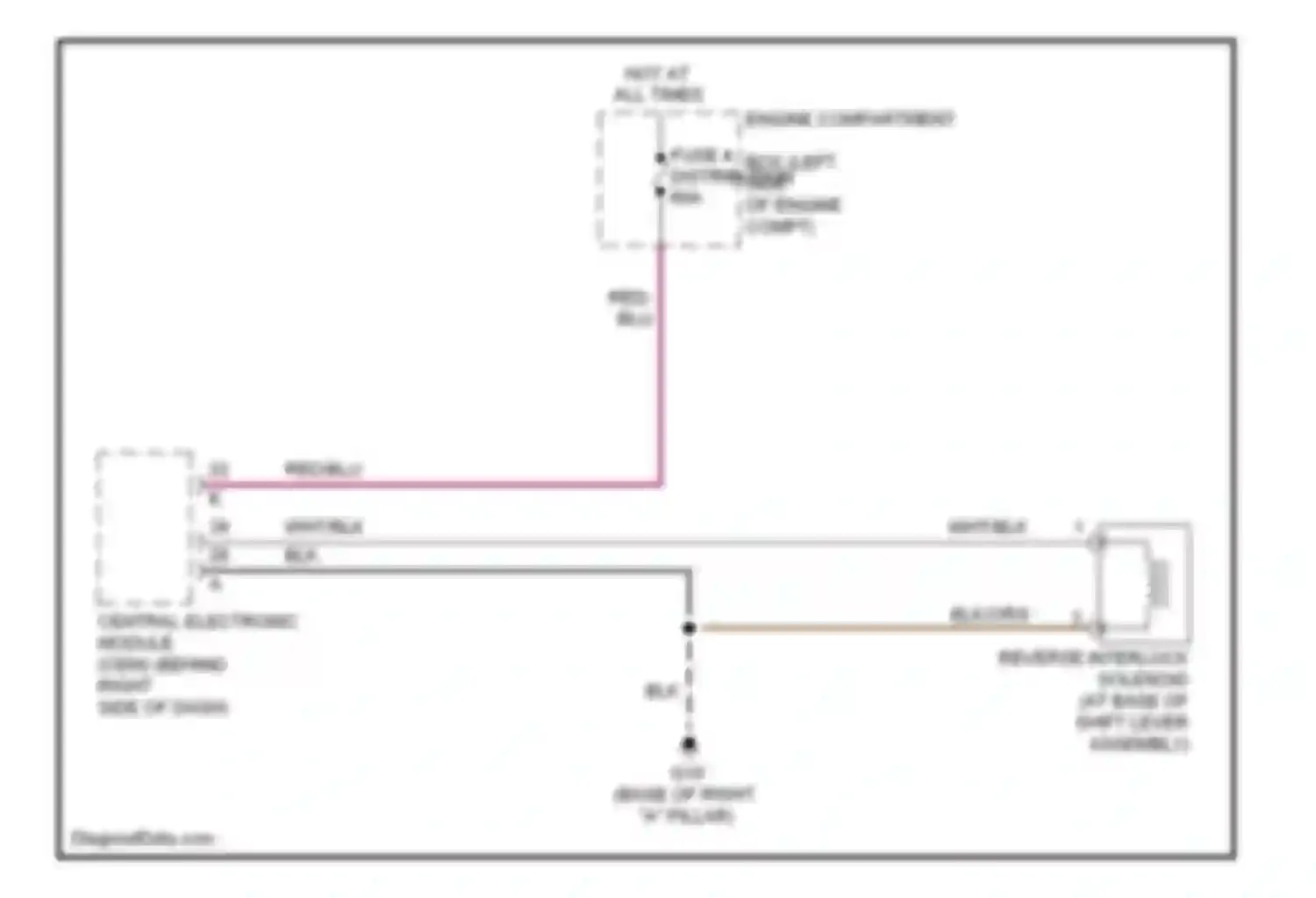 C30 Volvo I facelift (2010-2013): Reverse lockout circuit