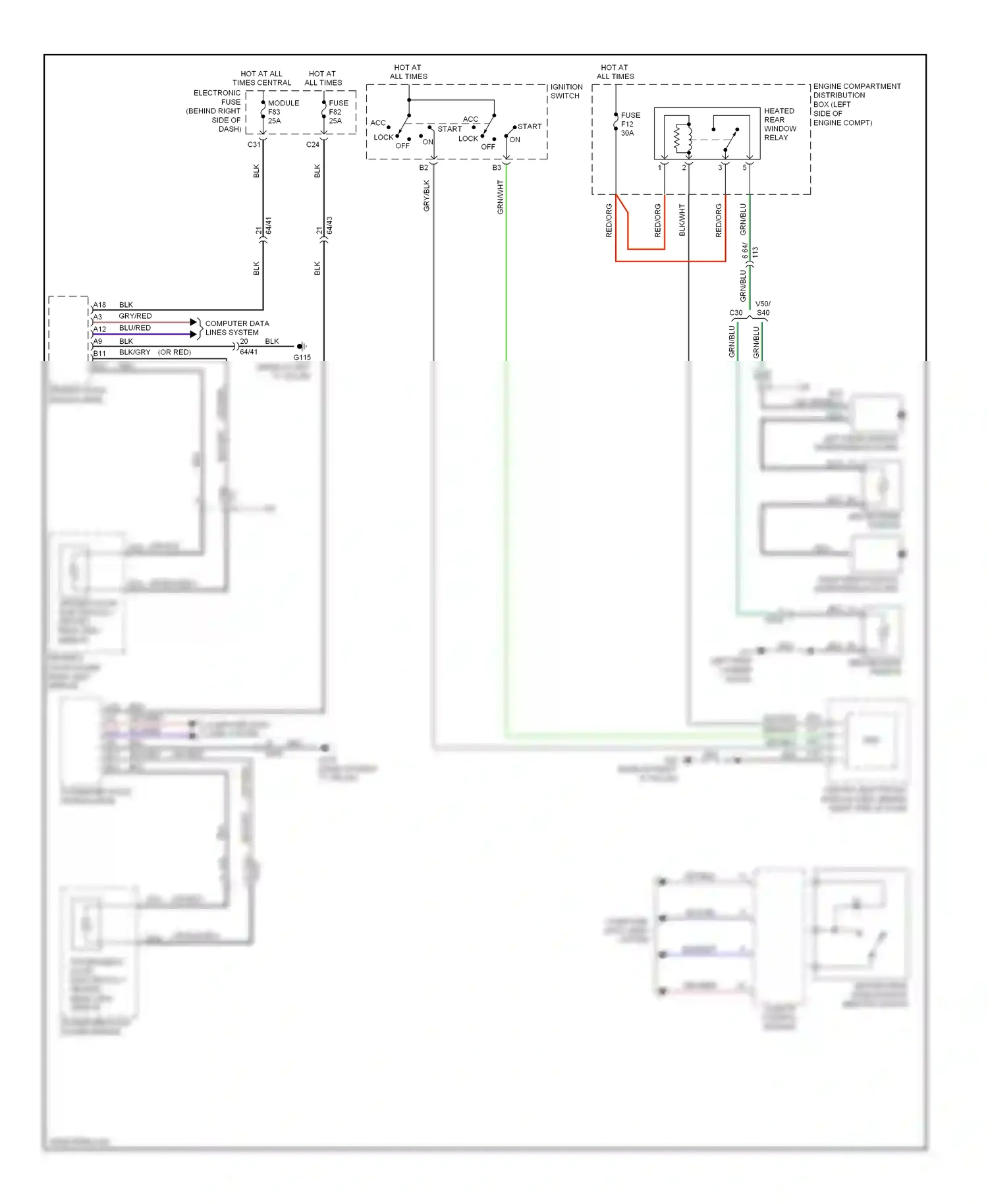 Volvo C30 I facelift (2010-2013) climate control module wiring diagram  (2 of 2)