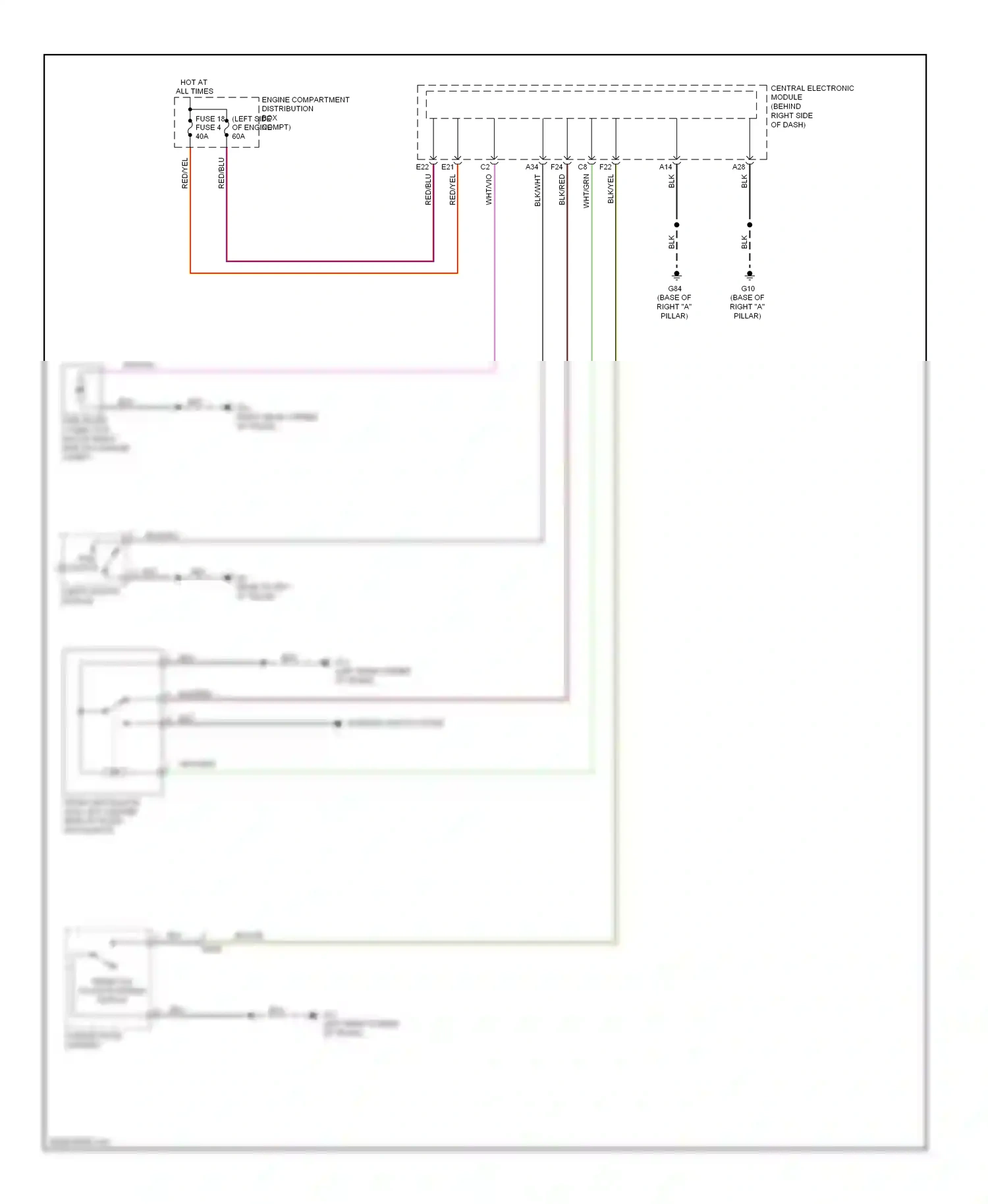 Volvo C30 I facelift (2010-2013) lights switch module wiring diagram  (4 of 4)