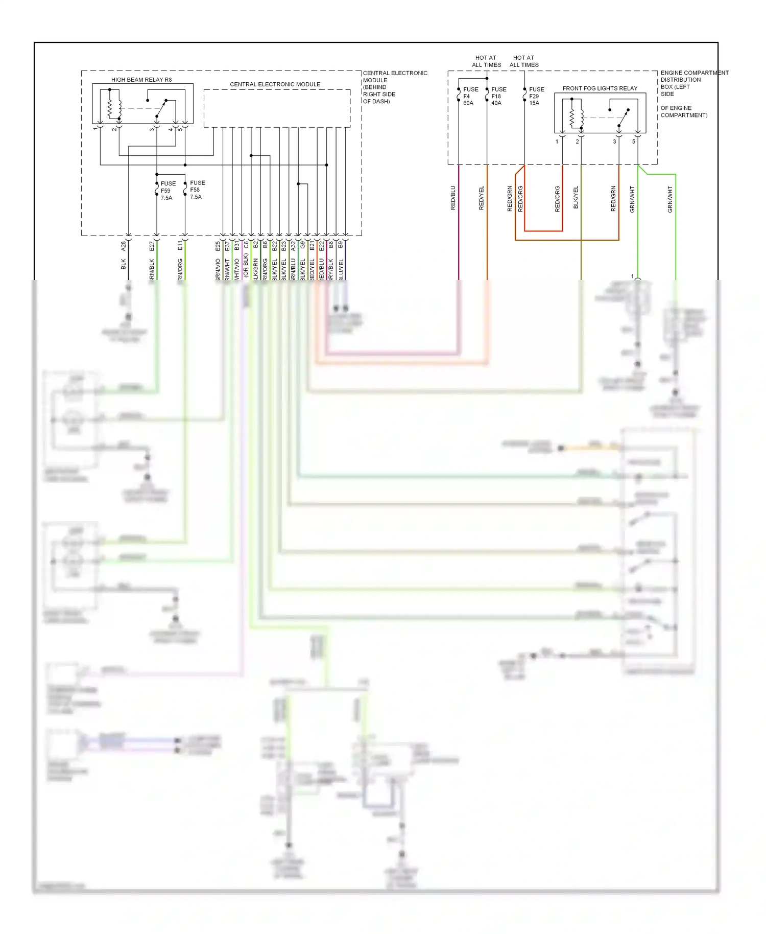 Volvo C30 I facelift (2010-2013) lights switch module wiring diagram  (3 of 4)