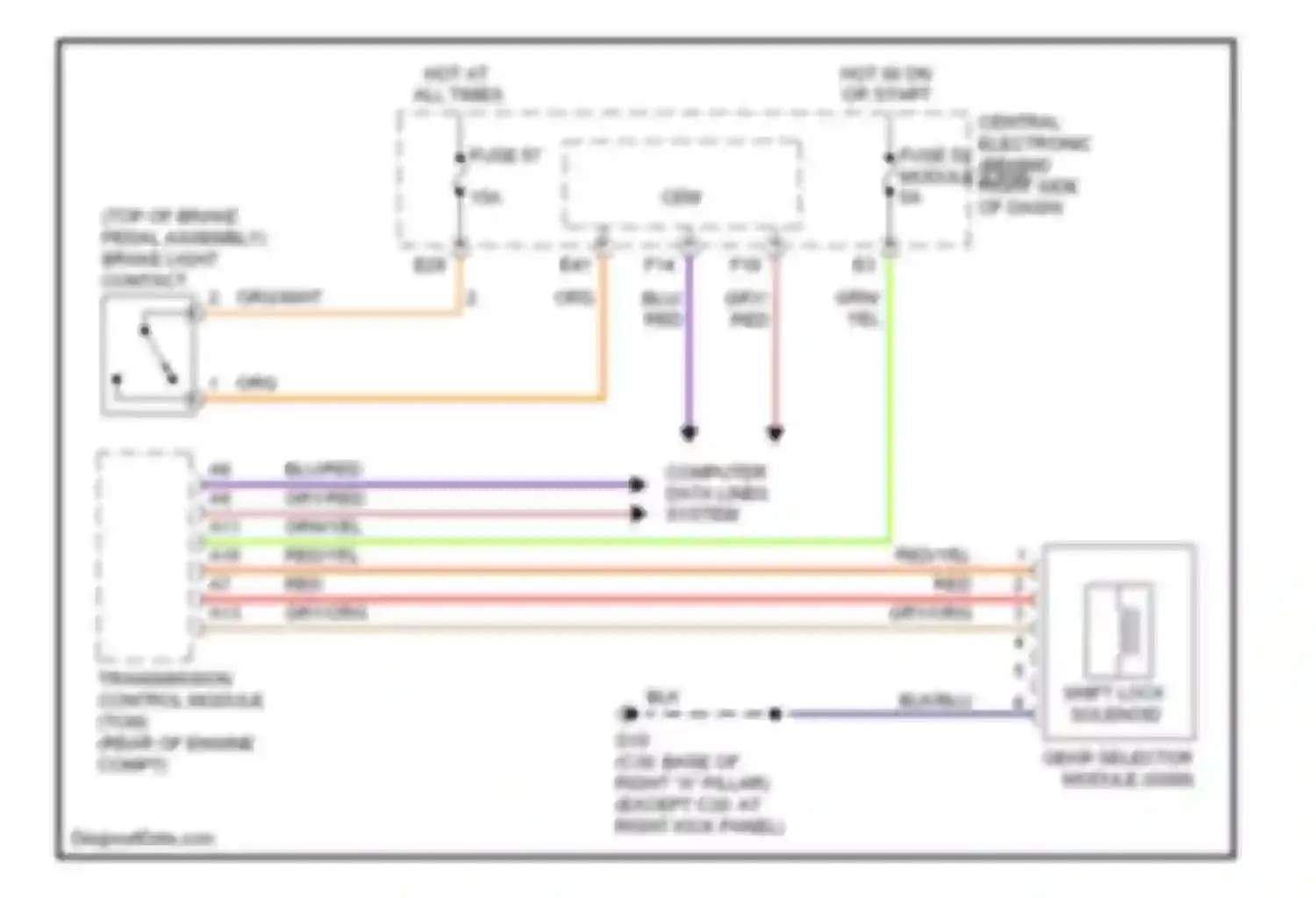 C30 Volvo I (2006-2010): Shift interlock circuit