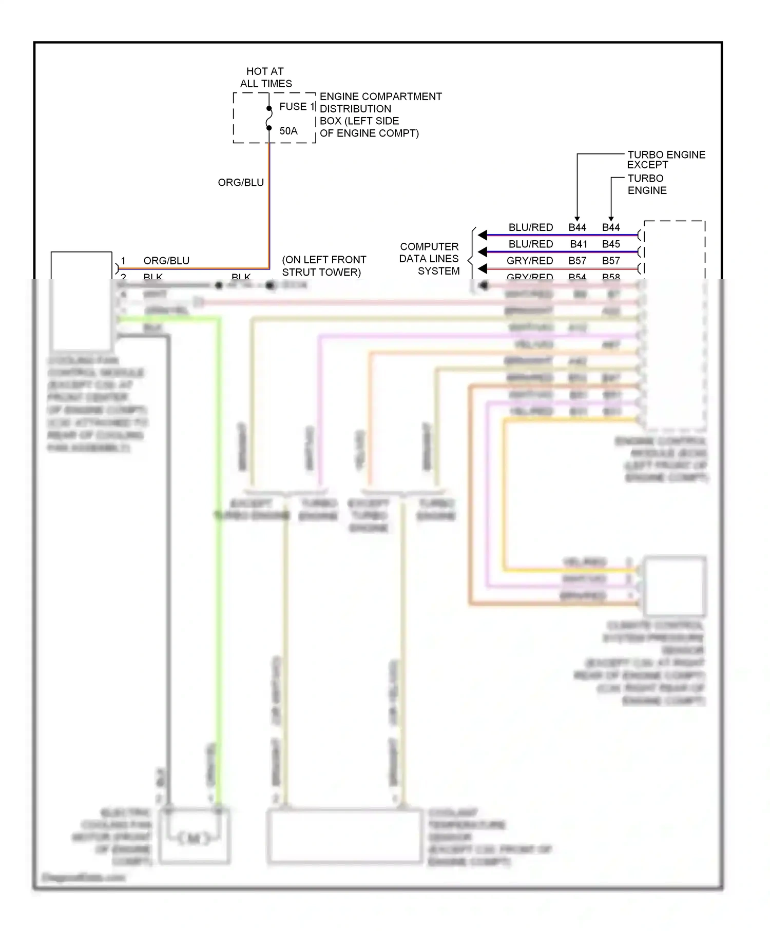Volvo C30 I (2006-2010) engine control module (ecm) (left front of engine compt) wiring diagram  (2 of 9)