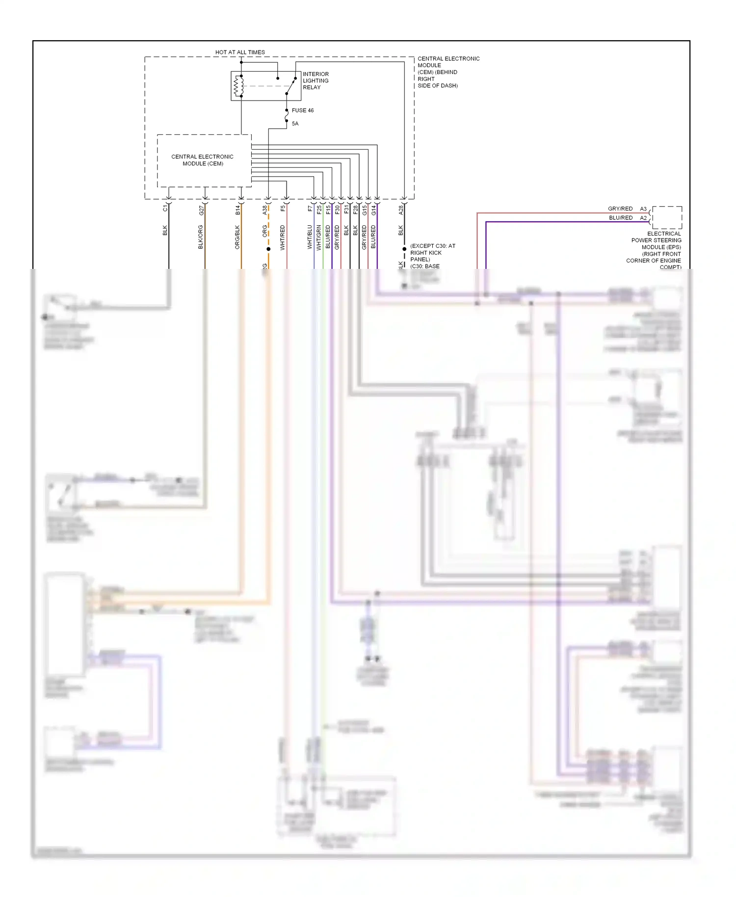 Volvo C30 I (2006-2010) engine control module (ecm) (left front of engine compt) wiring diagram  (5 of 9)