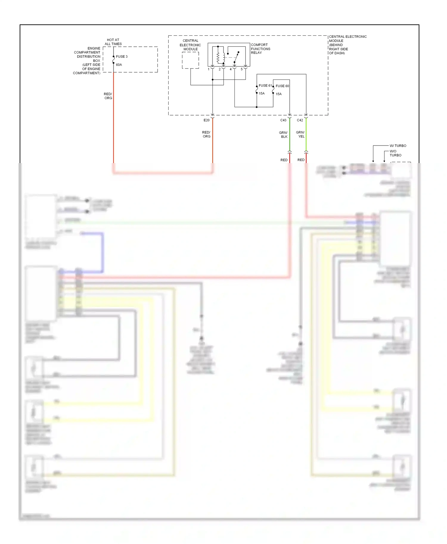 Volvo C30 I (2006-2010) engine control module (left front of engine compartment) wiring diagram  (1 of 2)