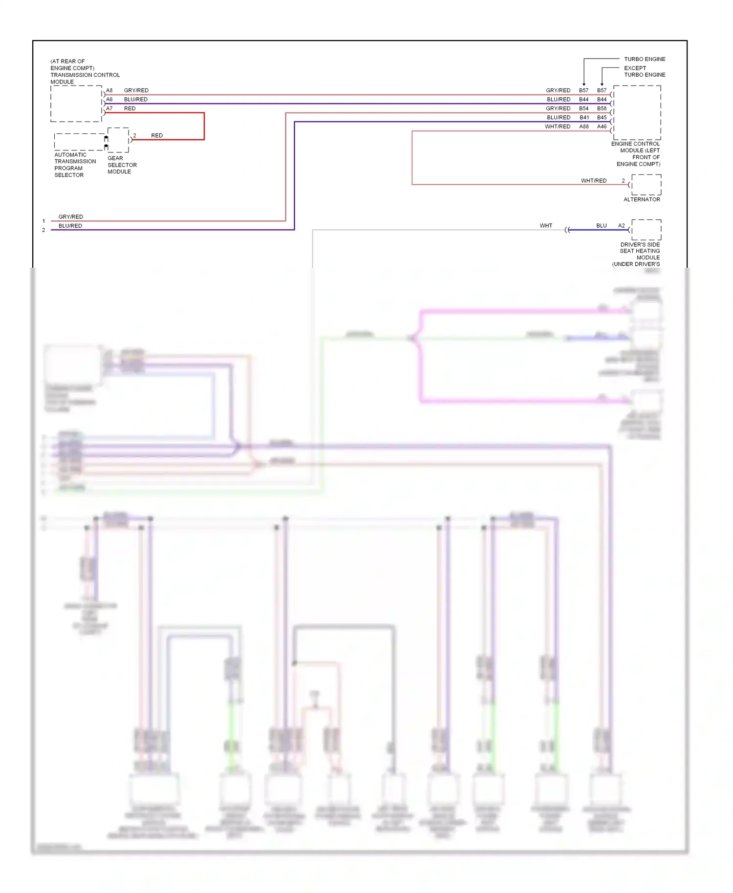 Volvo C30 I (2006-2010) engine control module (left front of engine compt) wiring diagram  (1 of 2)