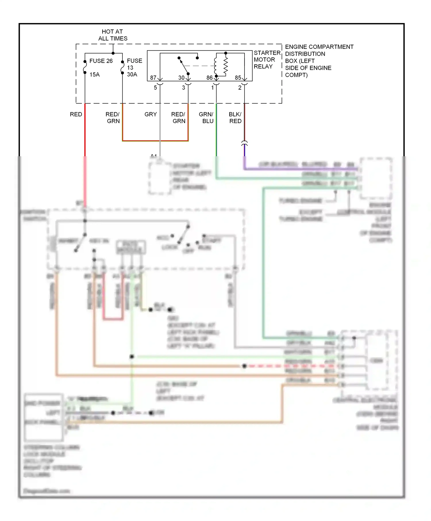 Volvo C30 I (2006-2010) engine control module (left front of engine compt) wiring diagram  (2 of 2)