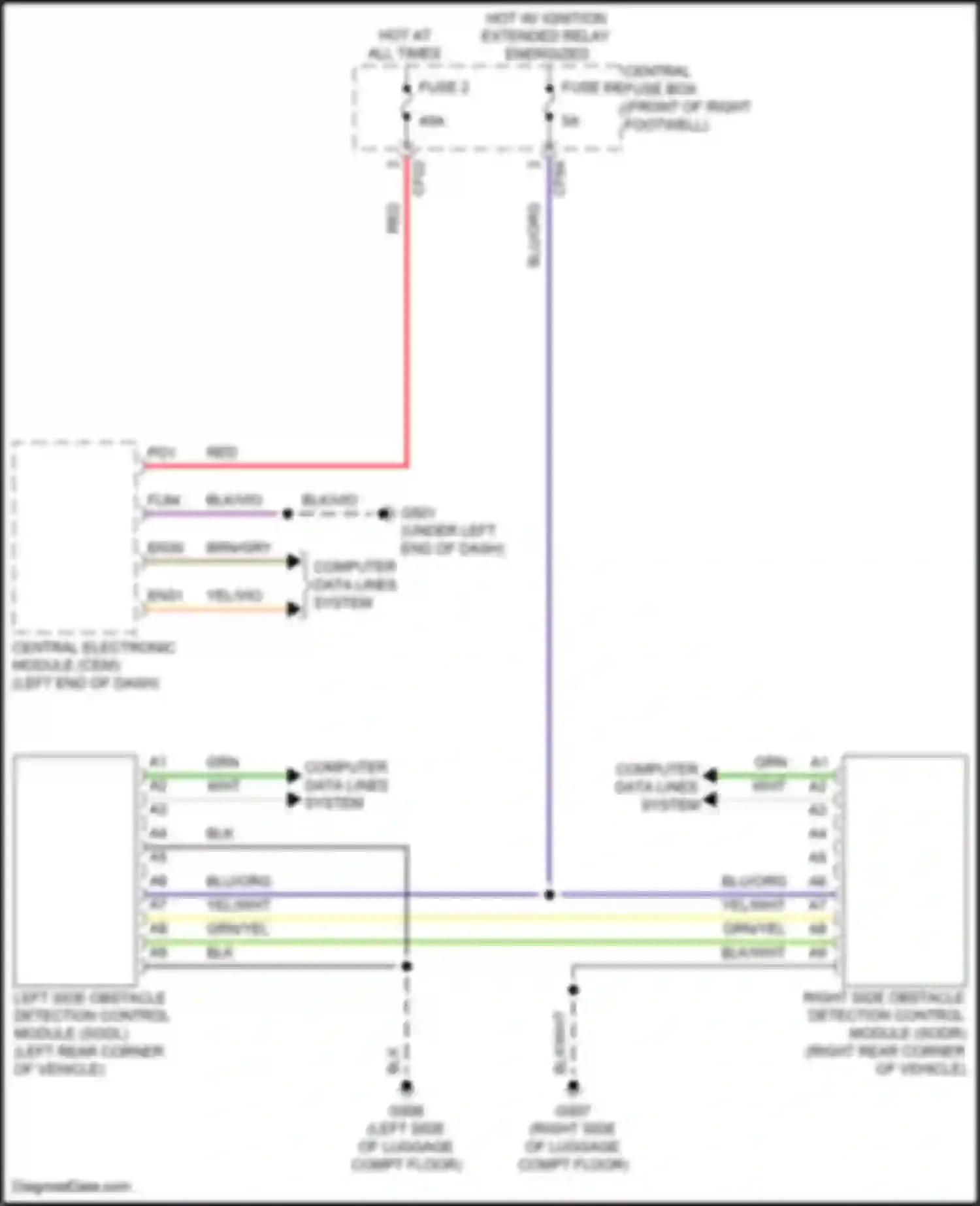 C40 Volvo I (2021-2024): Blind spot monitoring circuit