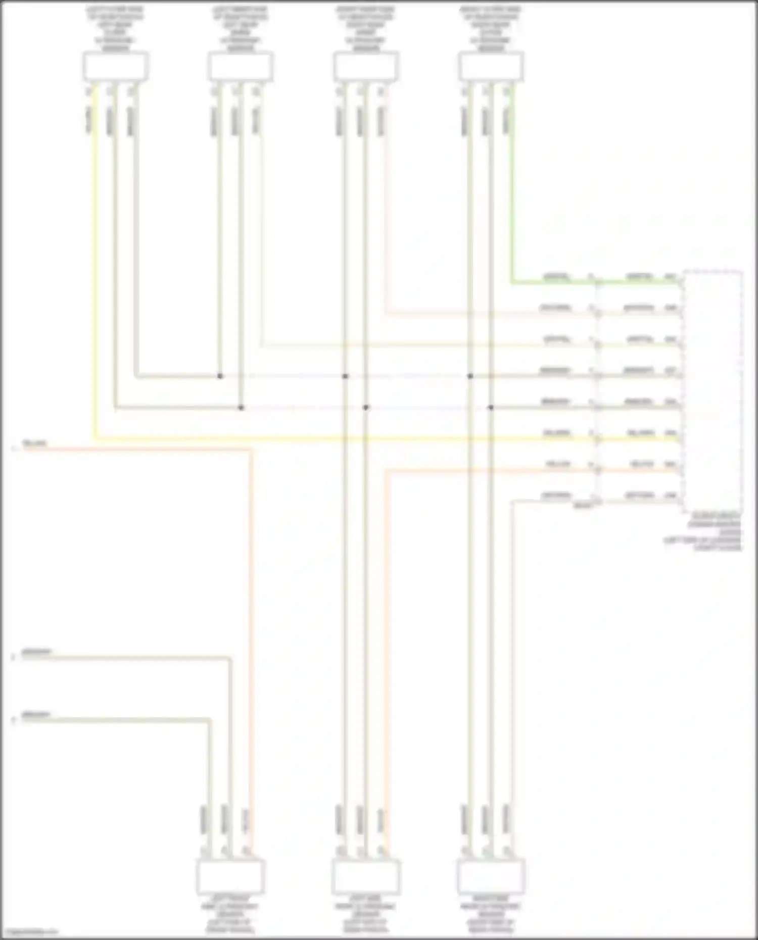 Wiring diagram left rear outer ultrasonic sensor for Volvo C40 I (2021-2024) (1 of 1)