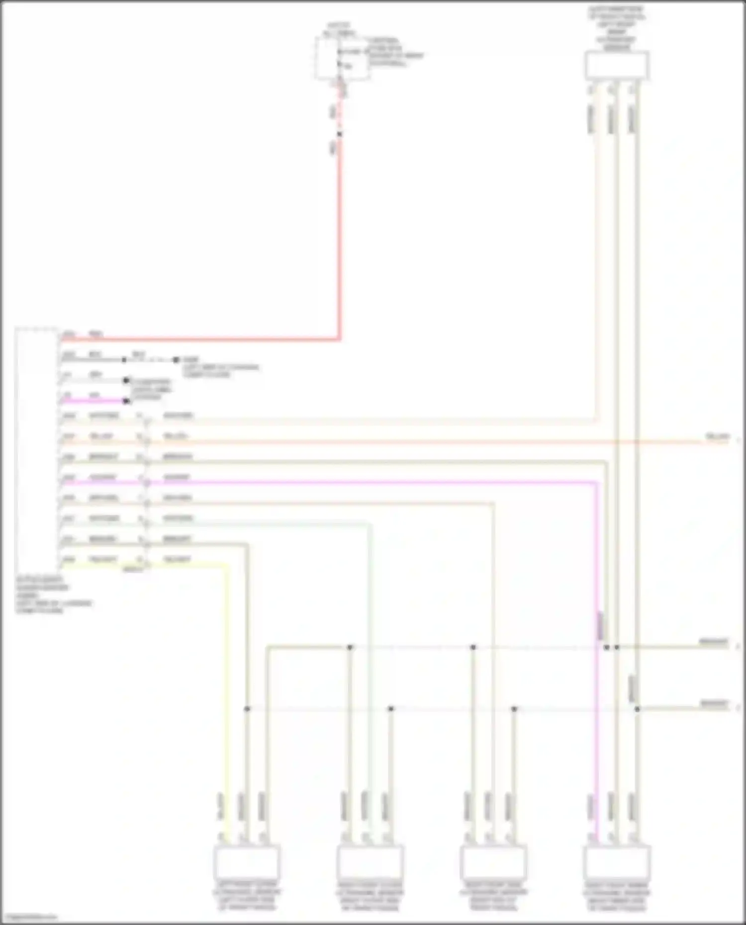 Wiring diagram right front inner ultrasonic sensor for Volvo C40 I (2021-2024) (1 of 1)