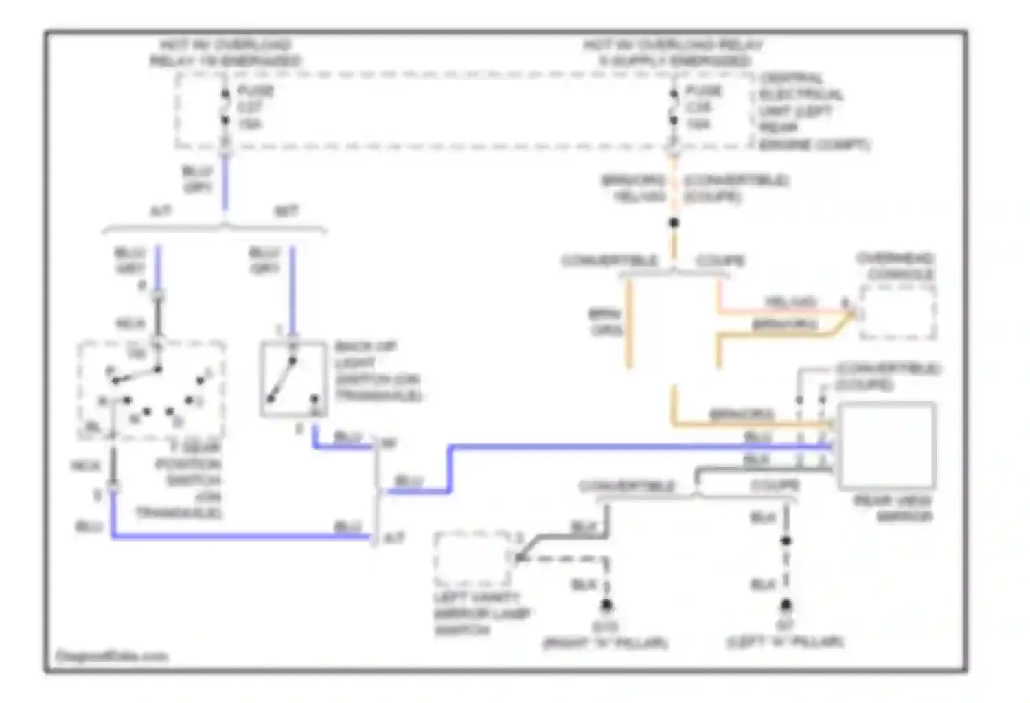 C70 Volvo I (1997-2005): Electrochromic mirror circuit