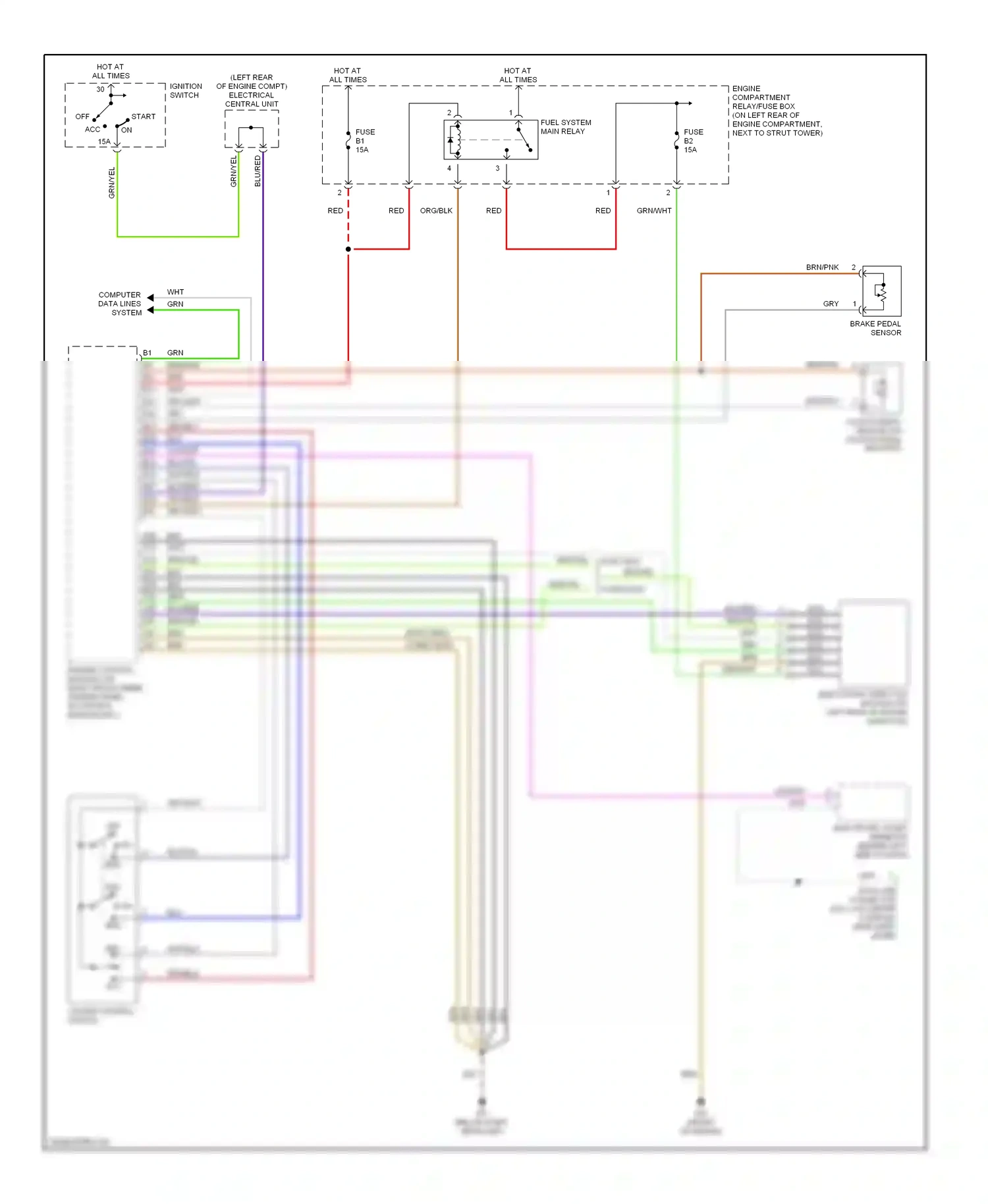 Volvo C70 I (1997-2005) computer data lines system wiring diagram  (2 of 6)