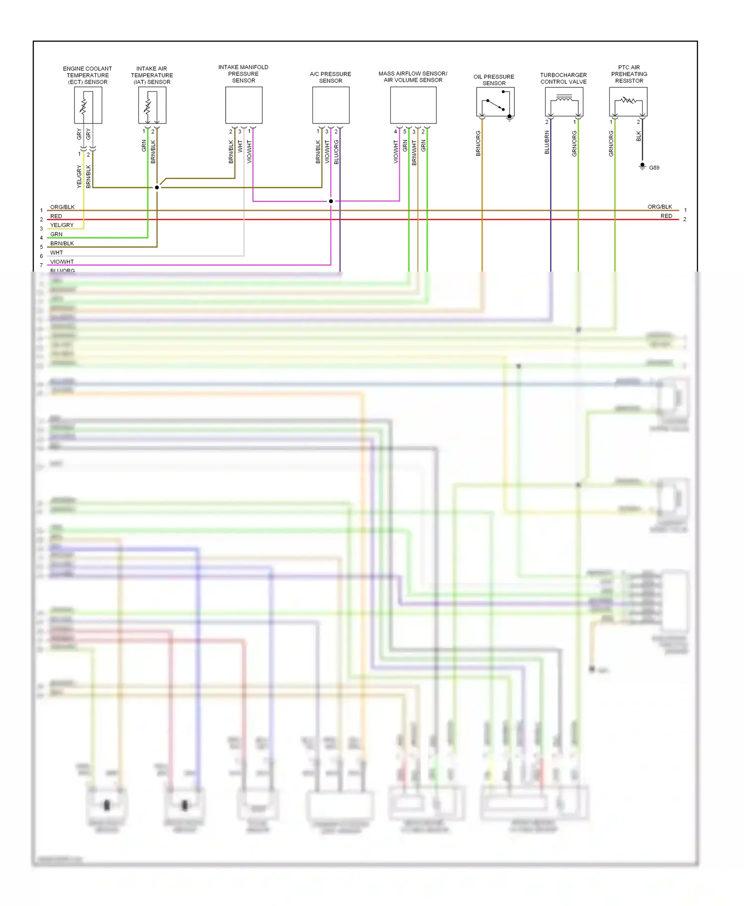 Volvo C70 I (1997-2005) engine coolant temperature (ect) sensor wiring diagram  (1 of 2)