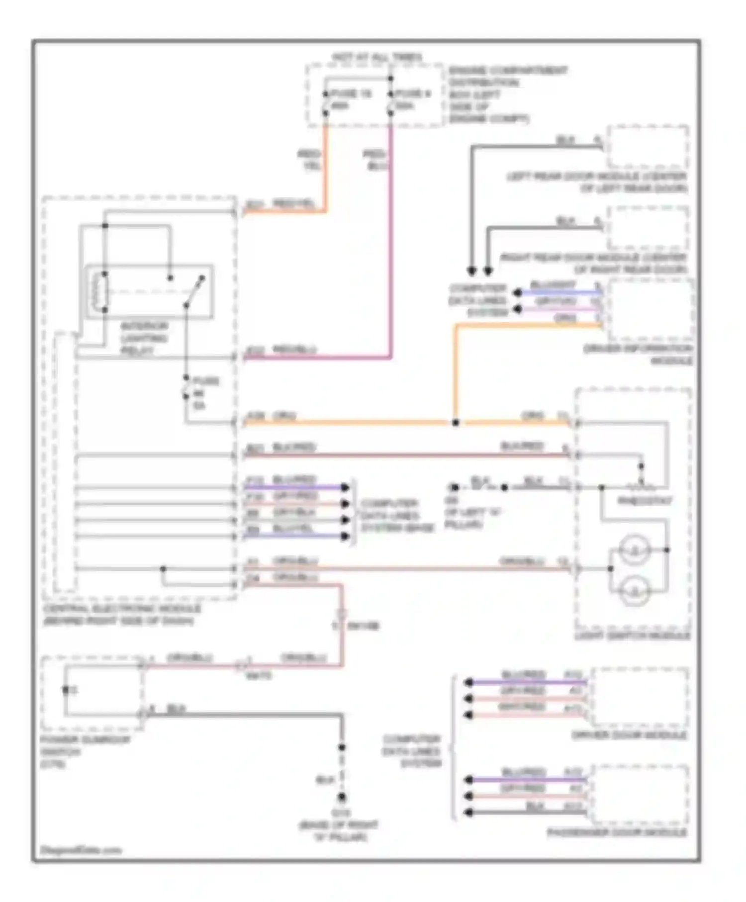 C70 Volvo II facelift (2009-2013): Instrument illumination circuit