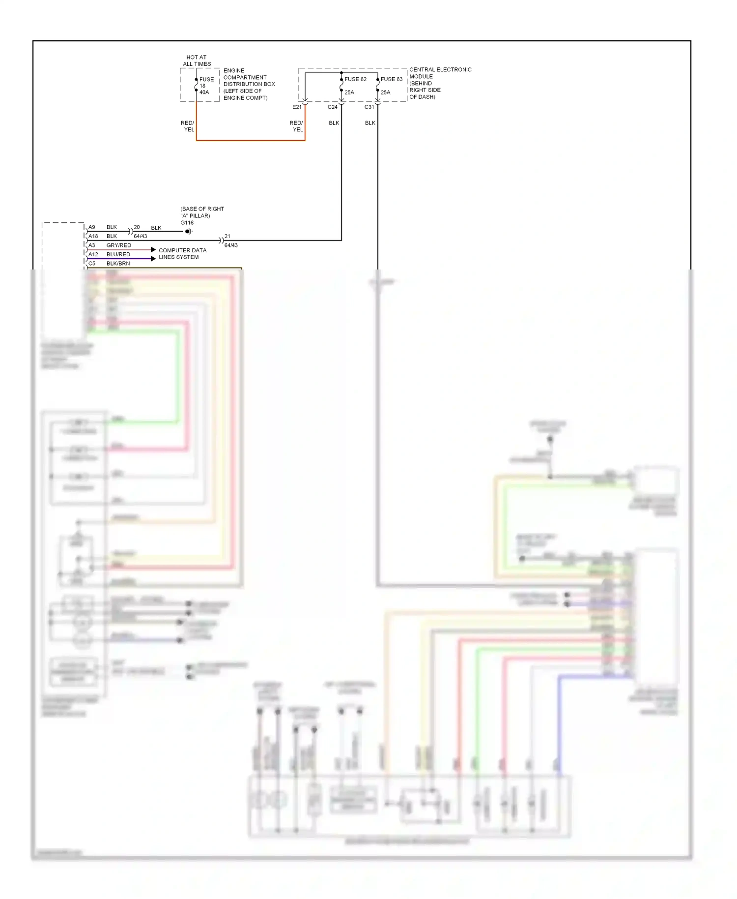 Volvo C70 II facelift (2009-2013) computer data lines system wiring diagram  (27 of 42)