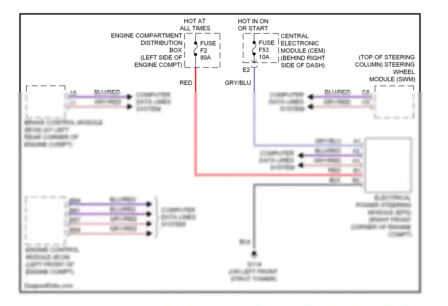 Volvo C70 II facelift (2009-2013) engine control module (ecm) (left front of engine compt) wiring diagram  (5 of 10)