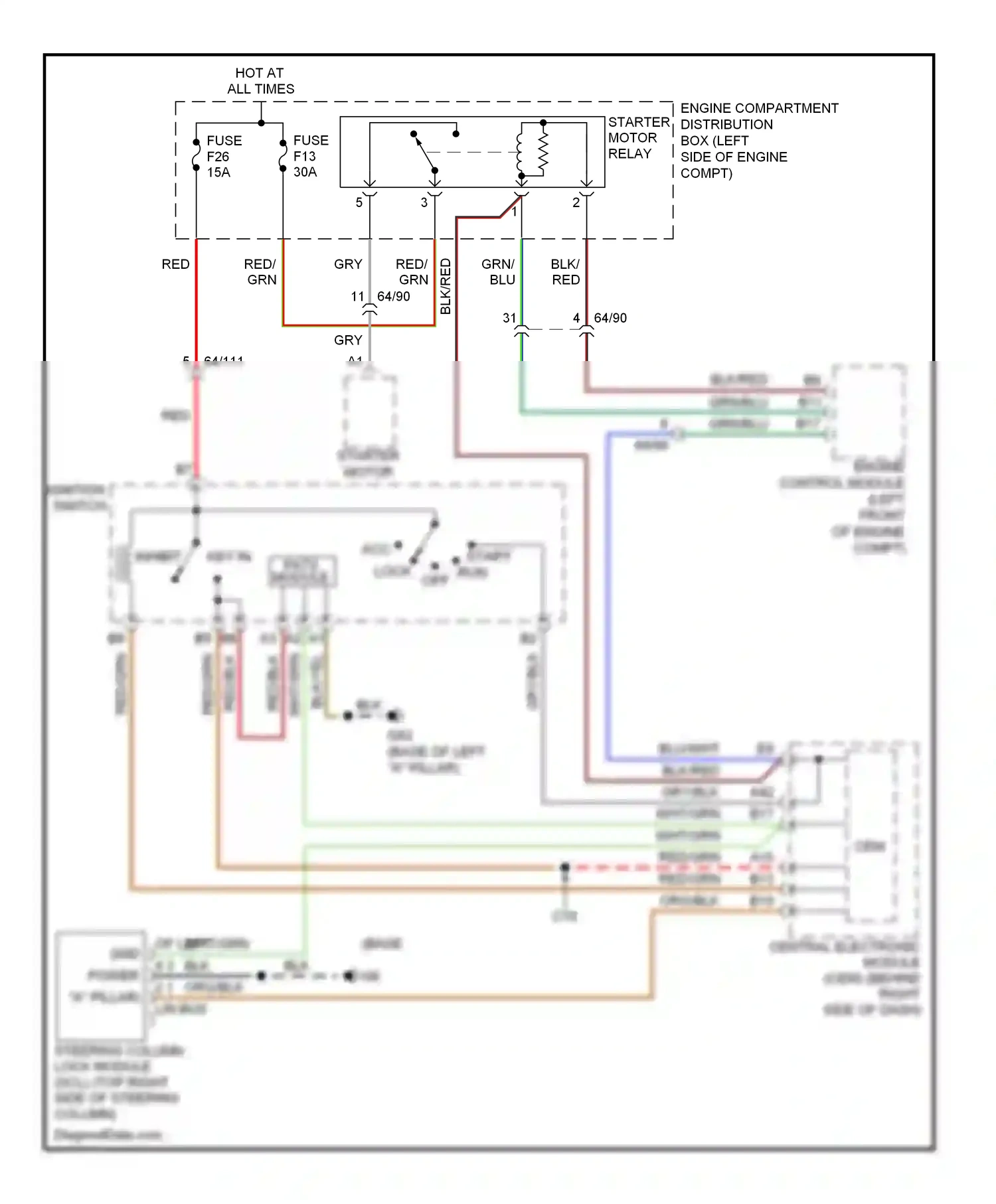 Volvo C70 II facelift (2009-2013) engine control module (left front of engine compt) wiring diagram  (2 of 3)