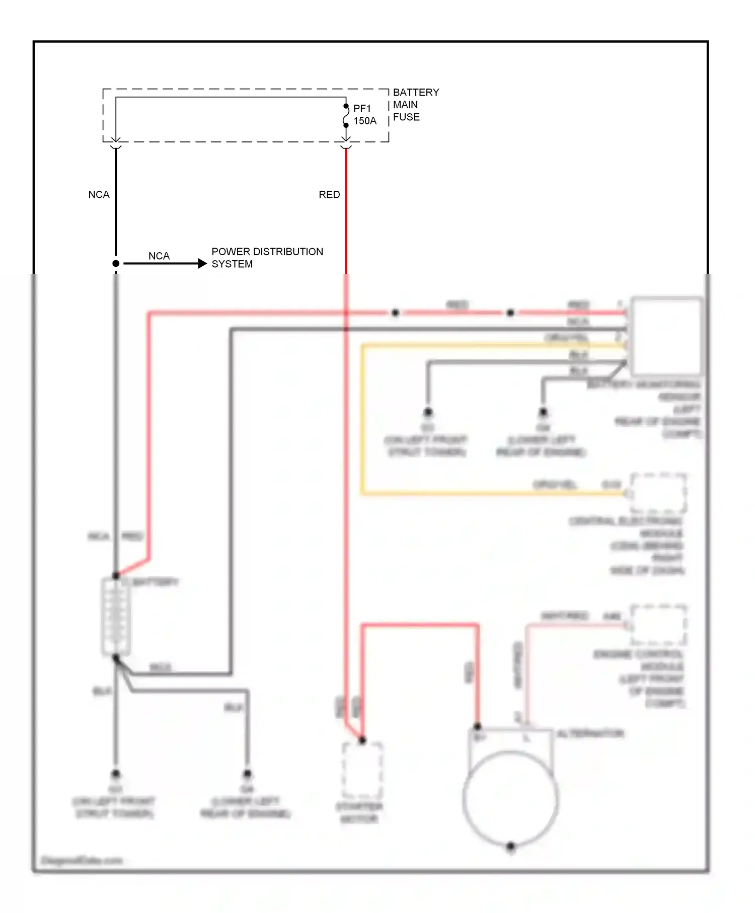 Volvo C70 II facelift (2009-2013) engine control module (left front of engine compt) wiring diagram  (1 of 3)