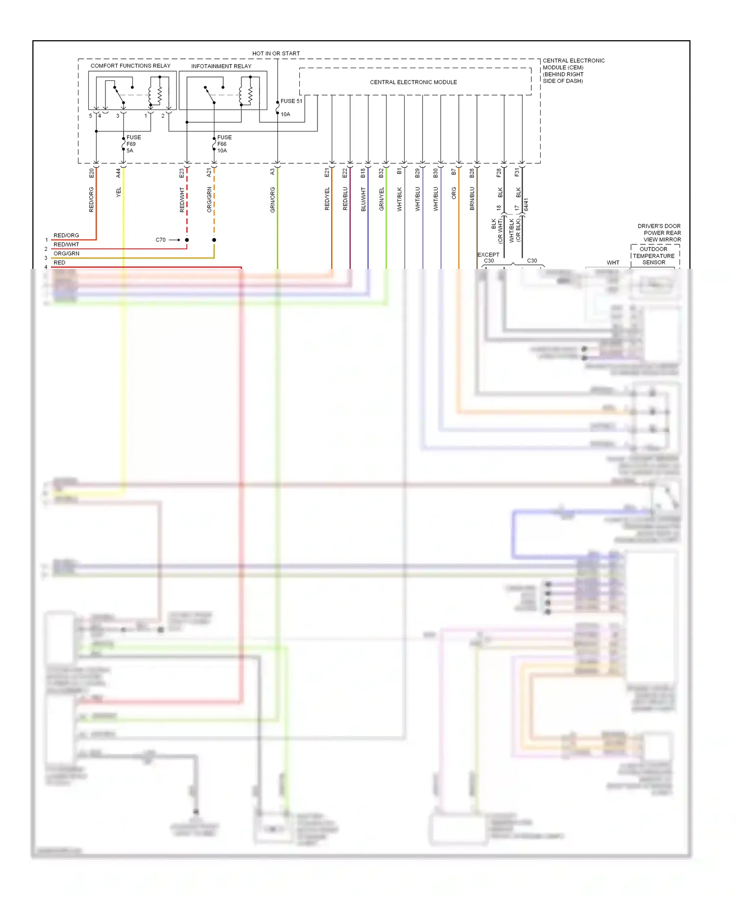 Volvo C70 II facelift (2009-2013) sensor wiring diagram  (1 of 1)