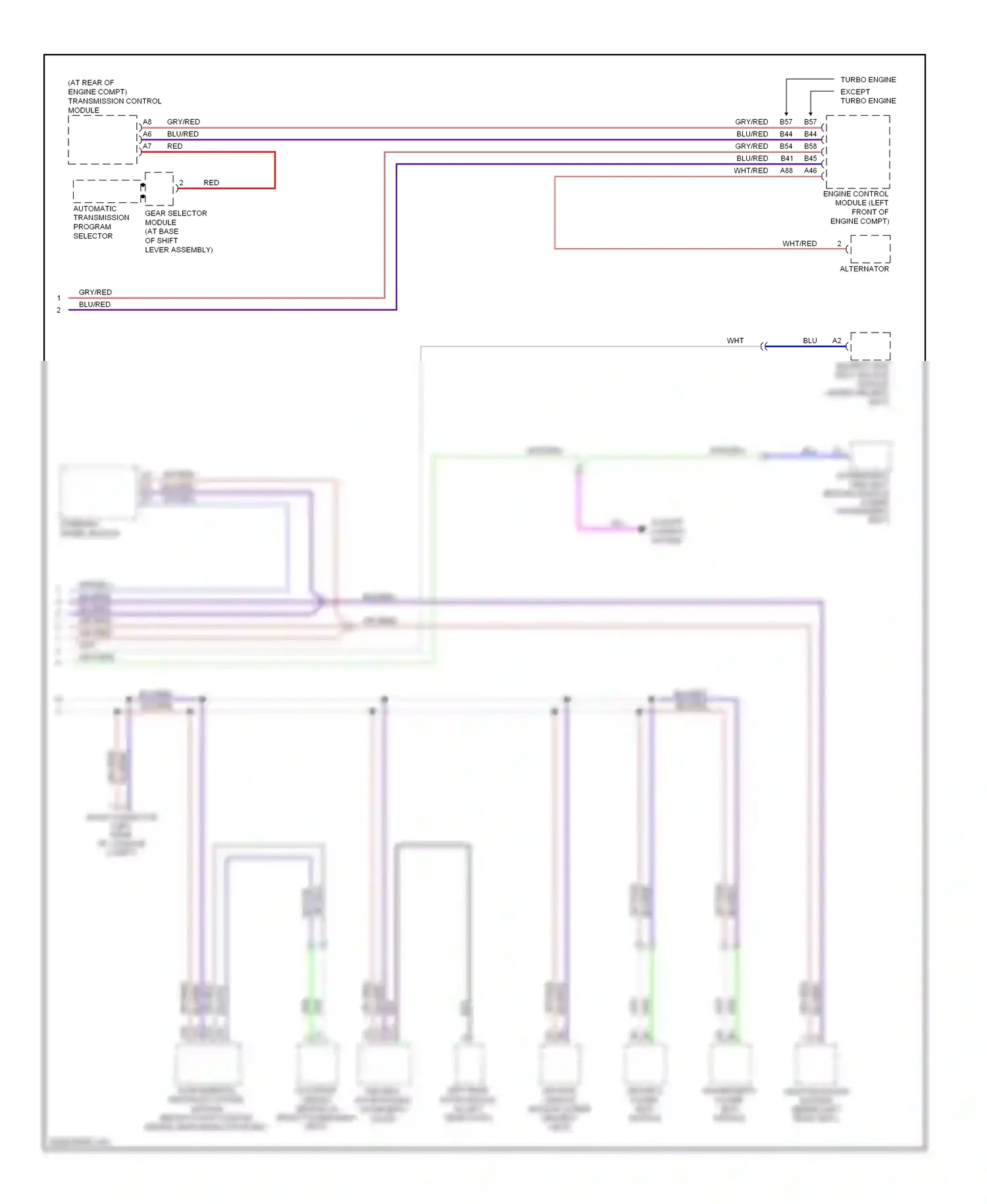 Volvo C70 II (2005-2009) engine control module (left front of engine compt) wiring diagram  (1 of 2)