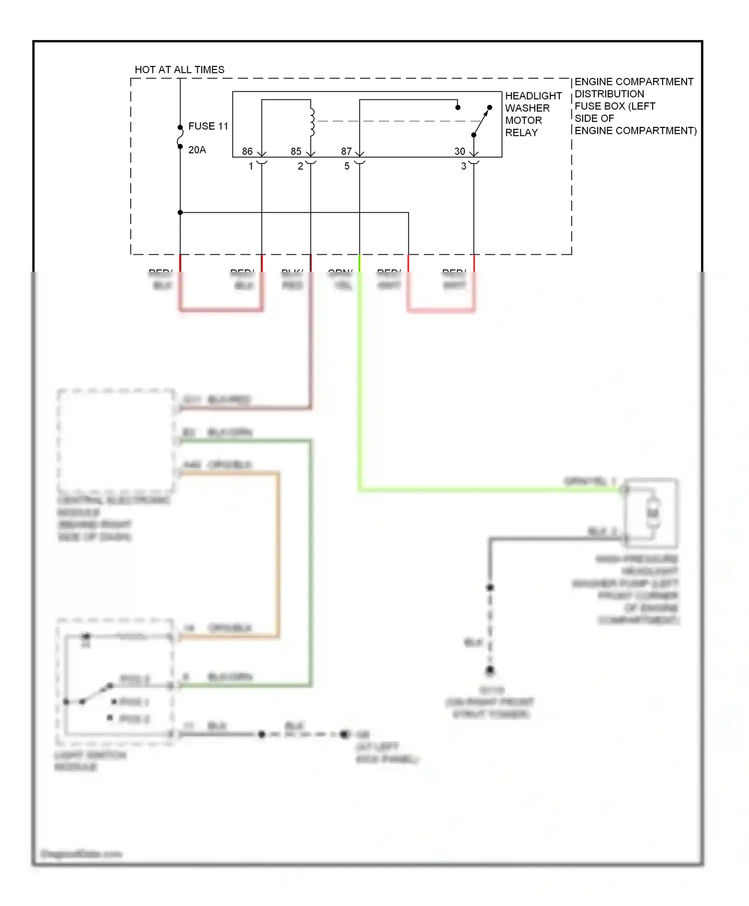 Volvo C70 II (2005-2009) light switch module wiring diagram  (1 of 1)