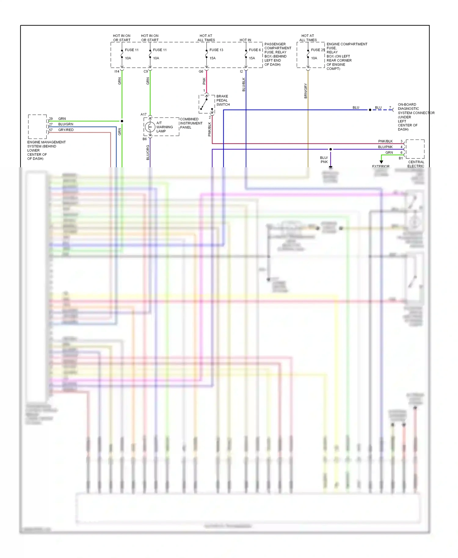 Volvo S40 I facelift (1999-2004) automatic transmission program switch wiring diagram  (1 of 1)