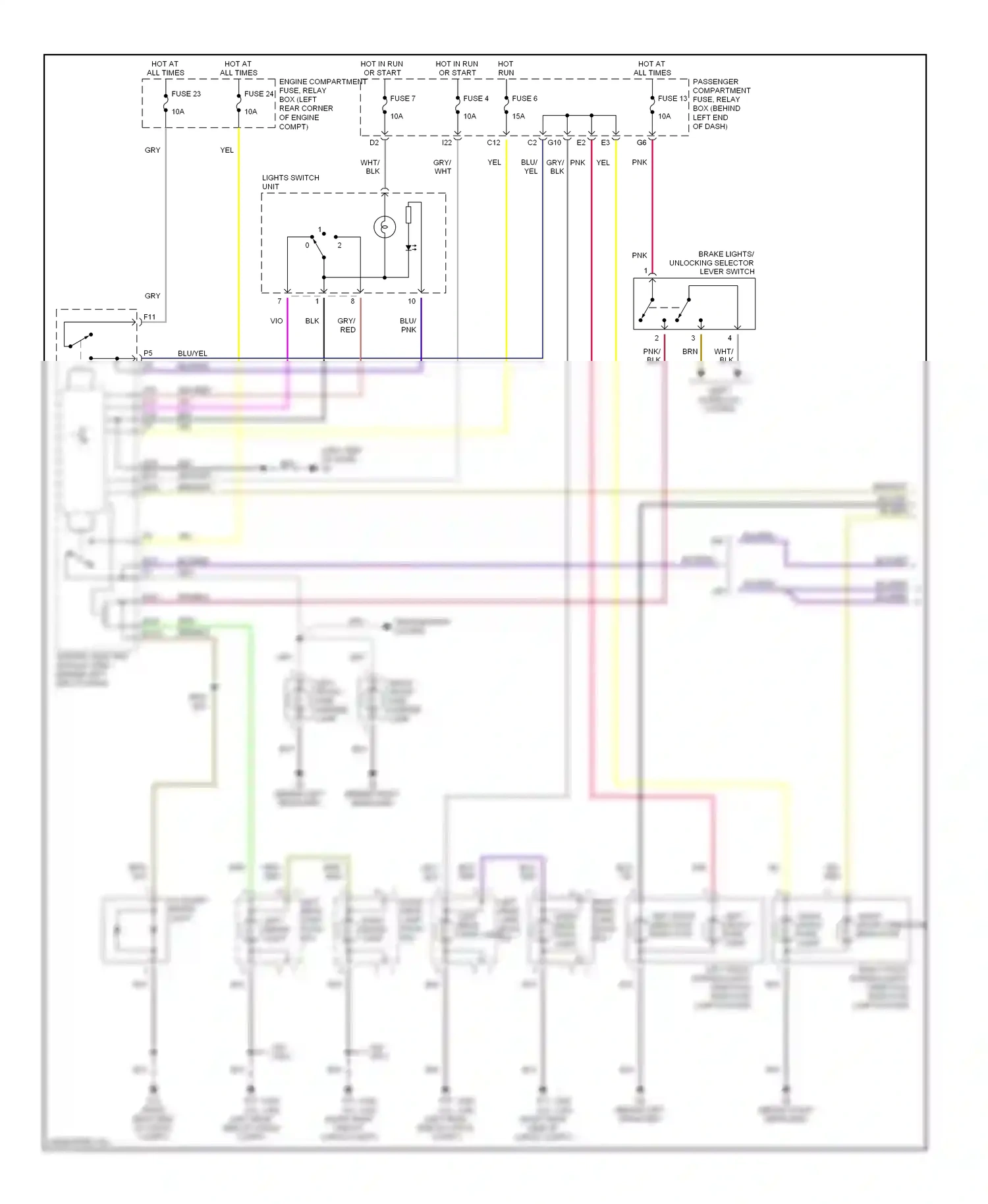 Volvo S40 I facelift (1999-2004) shift interlock system wiring diagram  (1 of 1)