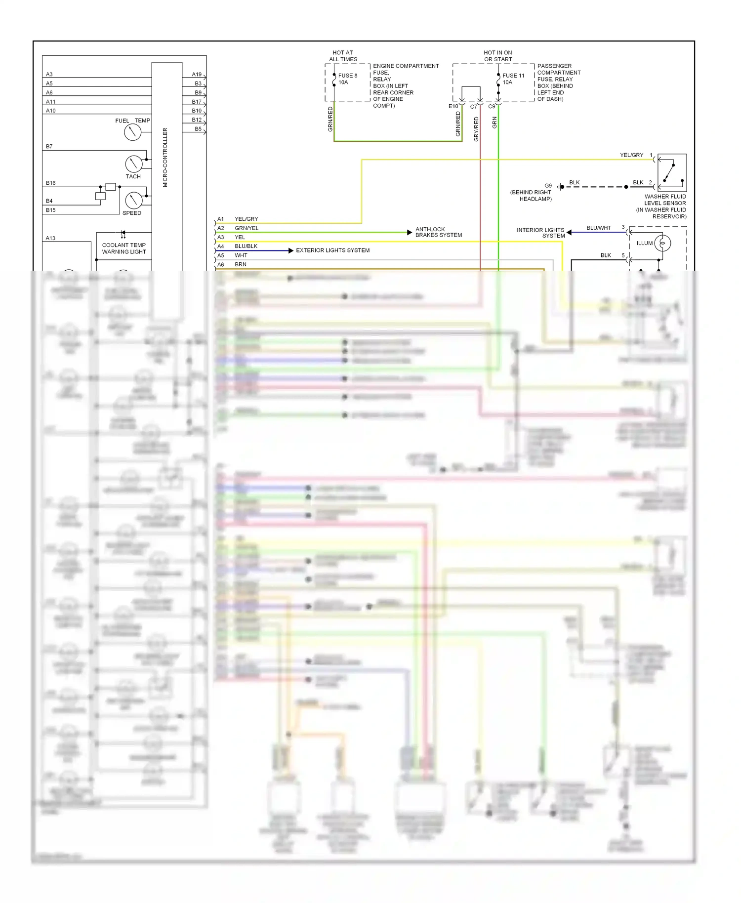 Volvo S40 I facelift (1999-2004) trip computer switch wiring diagram  (2 of 3)