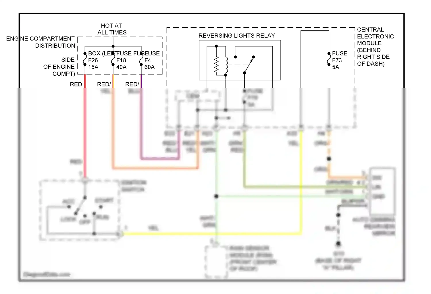 Volvo S40 II facelift (2007-2012) engine compartment distribution wiring diagram  (1 of 1)