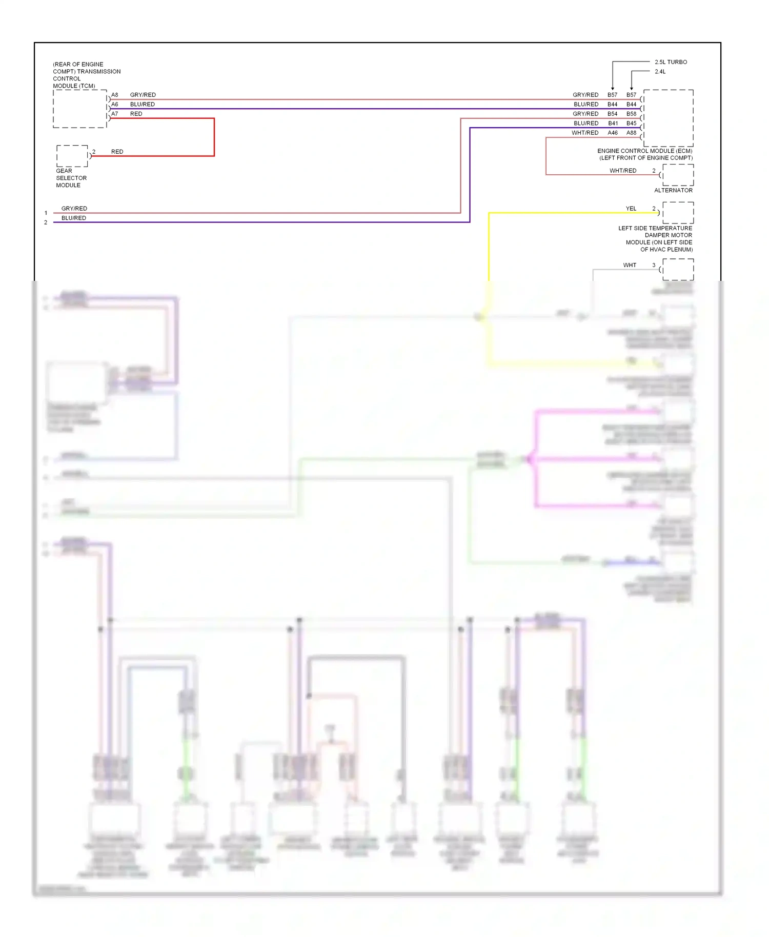 Volvo S40 II facelift (2007-2012) engine control module (ecm) (left front of engine compt) wiring diagram  (2 of 13)