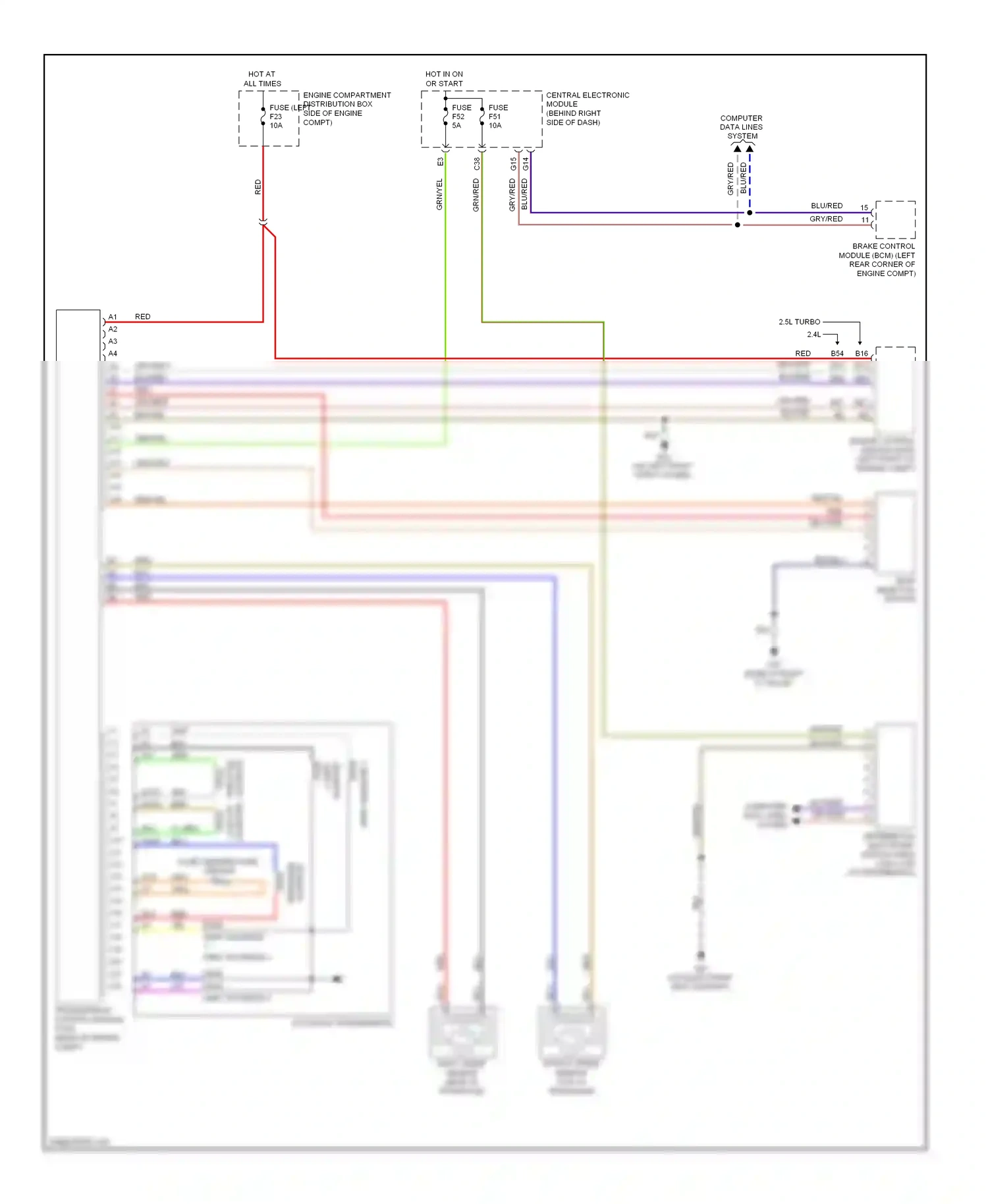 Volvo S40 II facelift (2007-2012) engine control module (ecm) (left front of engine compt) wiring diagram  (12 of 13)