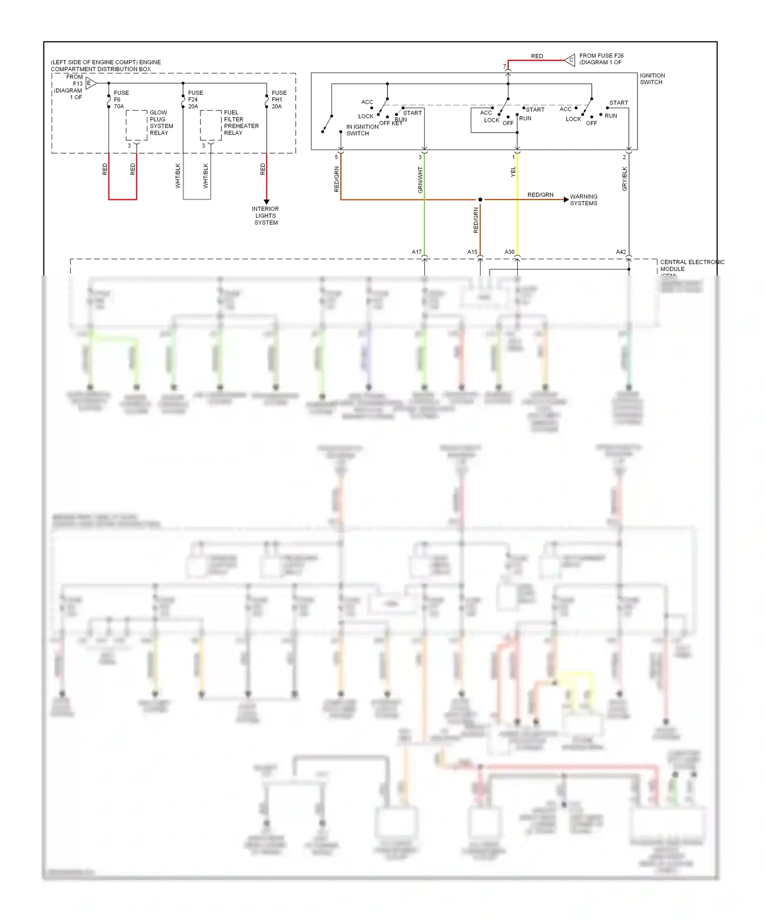 Volvo S40 II facelift (2007-2012) engine controls system, headlights systems wiring diagram  (1 of 1)