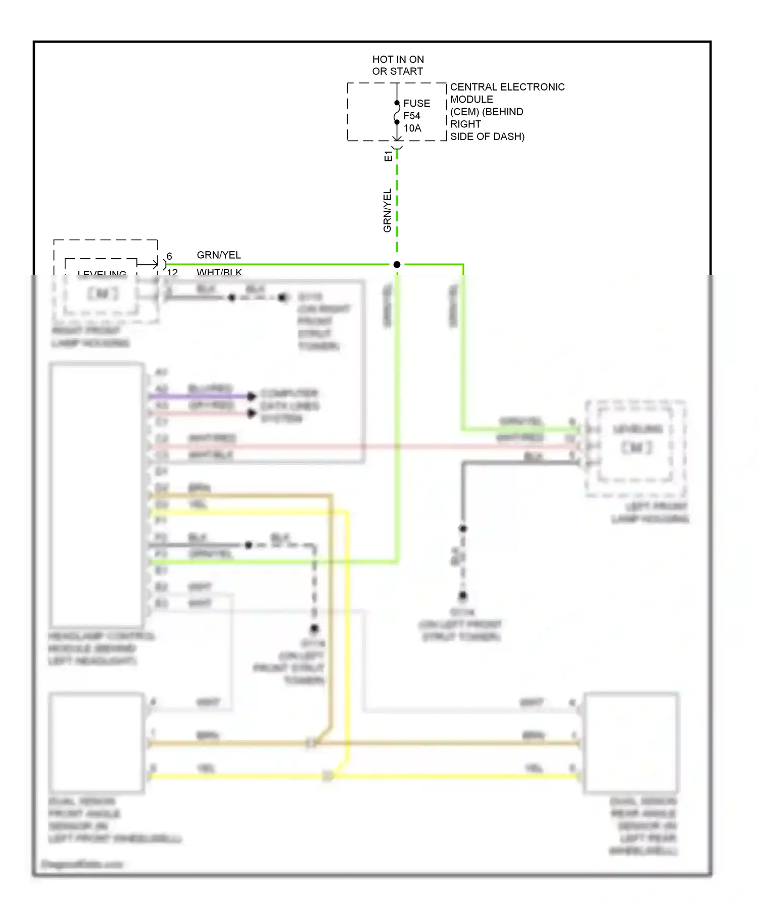 Volvo S40 II facelift (2007-2012) leveling wiring diagram  (1 of 1)