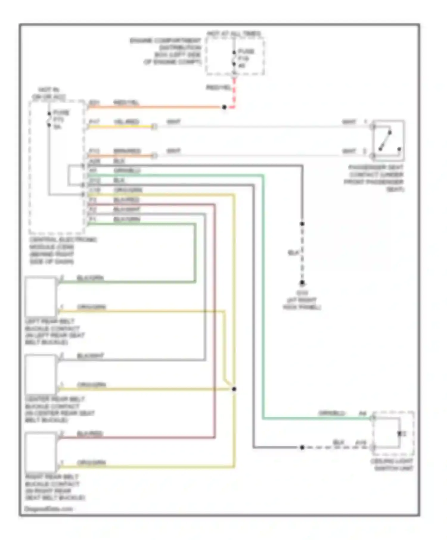 S40 Volvo II (2004-2007): Warning systems circuit