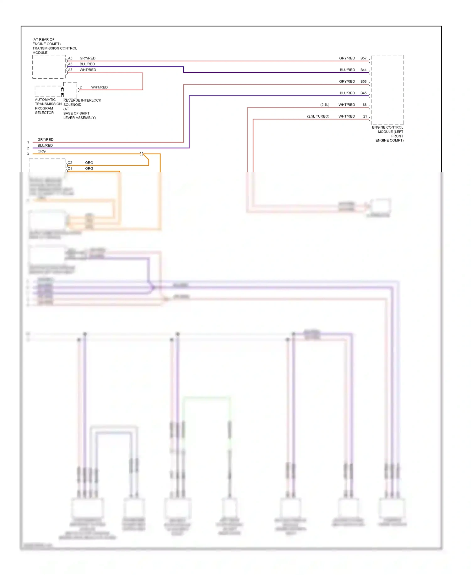 Volvo S40 II (2004-2007) automatic transmission program selector wiring diagram  (2 of 3)