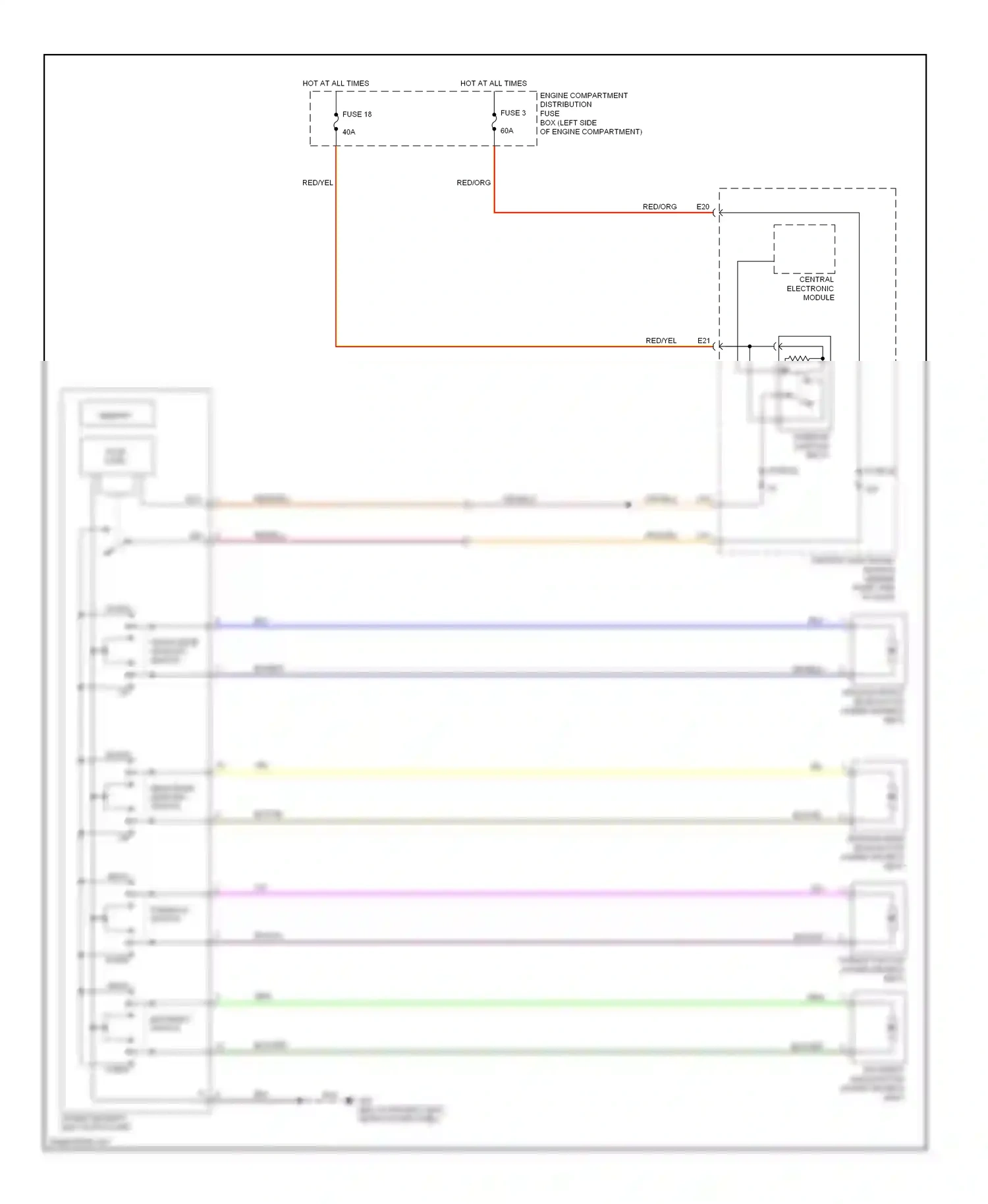 Volvo S40 II (2004-2007) central electronic module wiring diagram  (2 of 10)