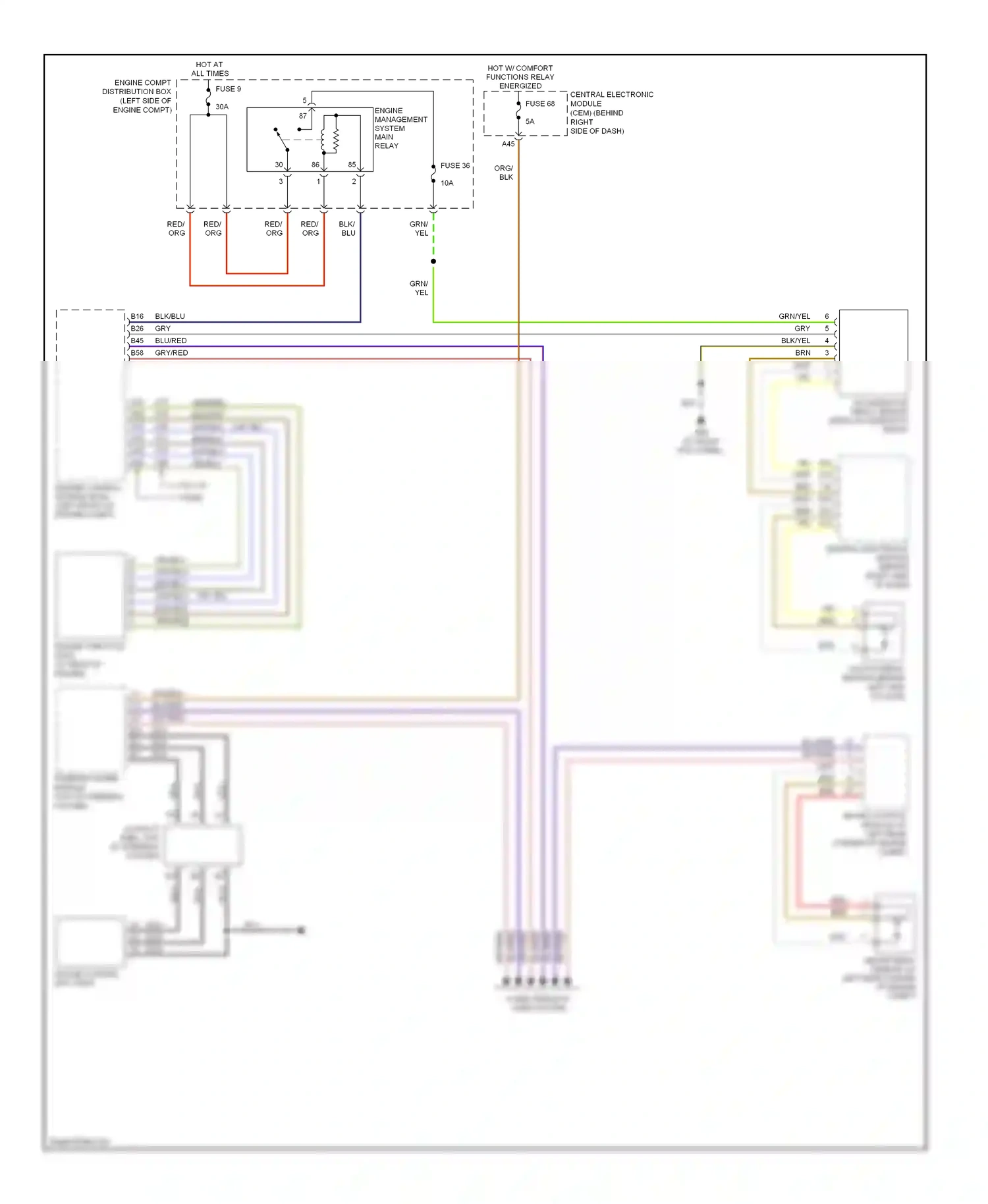 Volvo S40 II (2004-2007) engine control module (ecm) (left front of engine compt) wiring diagram  (3 of 13)