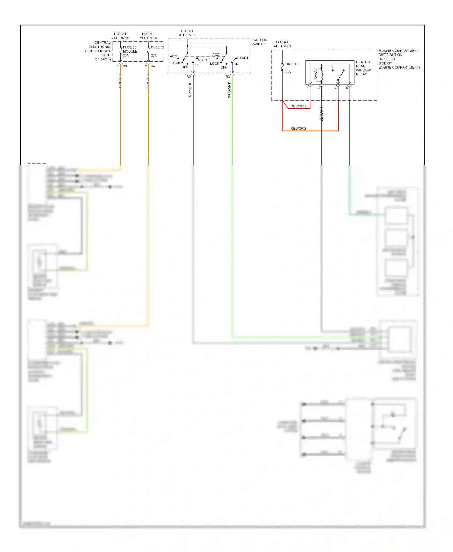 Volvo S40 II (2004-2007) left rear window interference filter wiring diagram  (1 of 1)