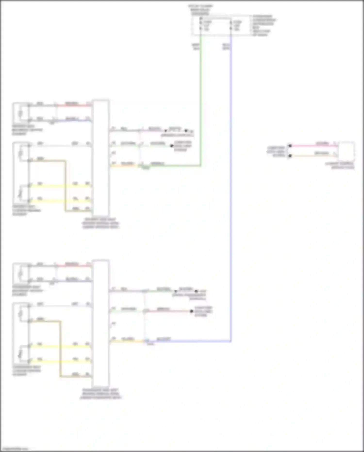 Wiring diagram driver's seat backrest heating element for Volvo S60 Cross Country I (2015-2018) (2 of 2)