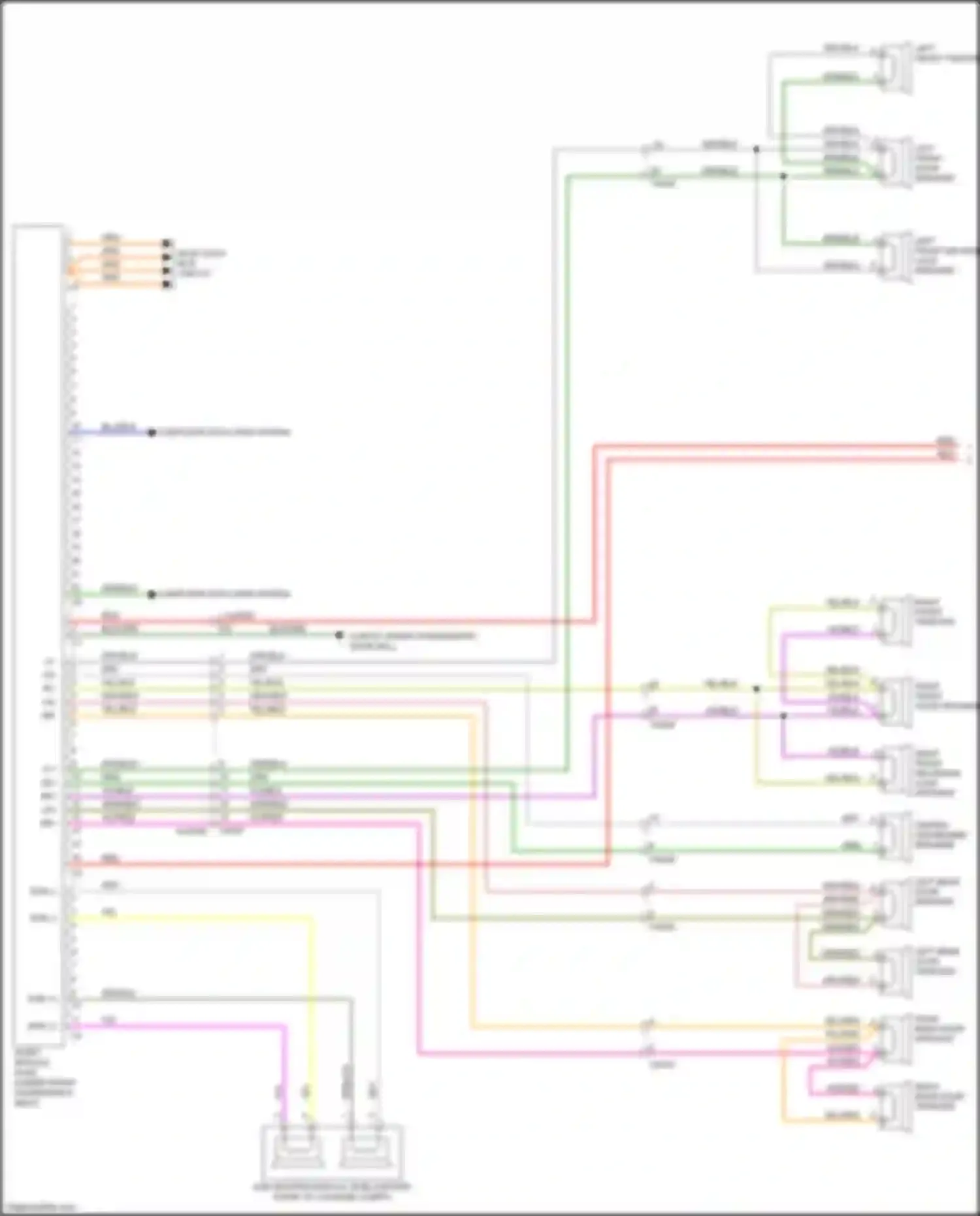 Wiring diagram left front mid-range loud speaker for Volvo S60 Cross Country I (2015-2018) (1 of 2)
