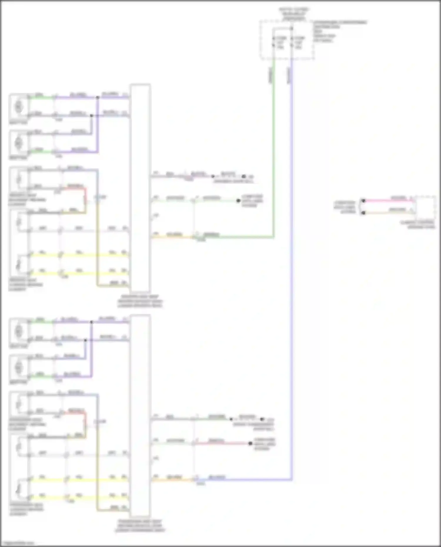 Wiring diagram passenger seat backrest heating element for Volvo S60 Cross Country I (2015-2018) (1 of 2)