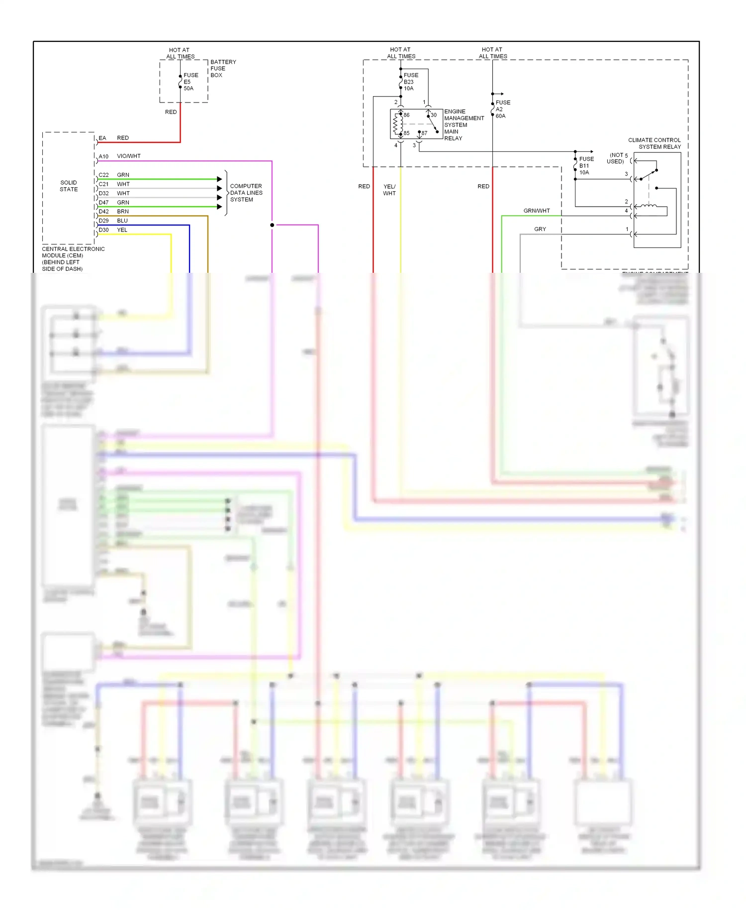 Wiring diagram climate control system relay for Volvo S60 I facelift (2004-2009) (1 of 1)