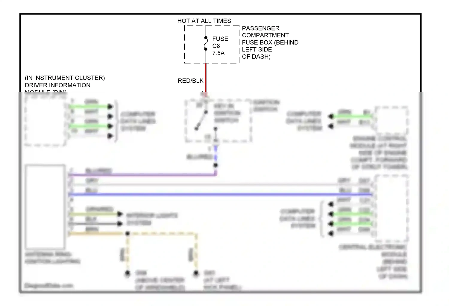 Wiring diagram computer data lines system for Volvo S60 I facelift (2004-2009) (9 of 52)