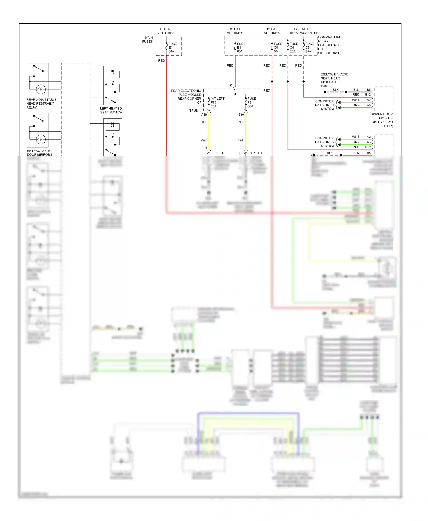 Wiring diagram dome light switch unit for Volvo S60 I facelift (2004-2009) (3 of 4)