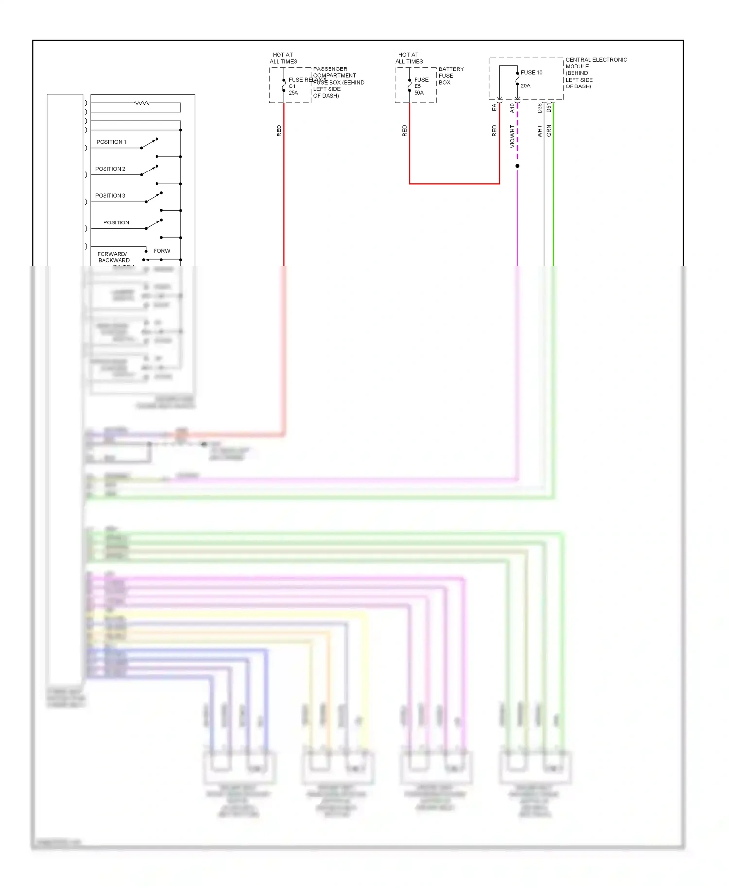 Wiring diagram forward/ backward switch for Volvo S60 I facelift (2004-2009) (1 of 3)