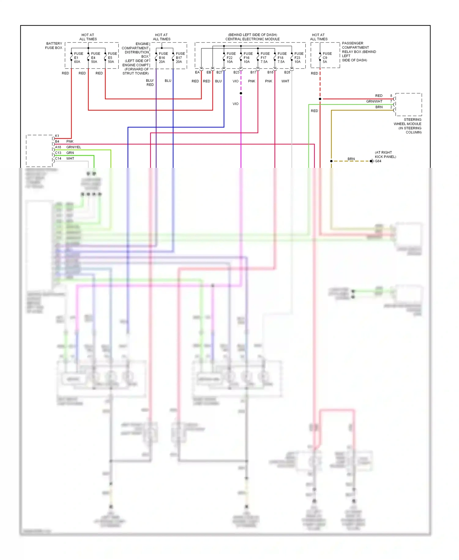 Wiring diagram light switch module for Volvo S60 I facelift (2004-2009) (1 of 2)