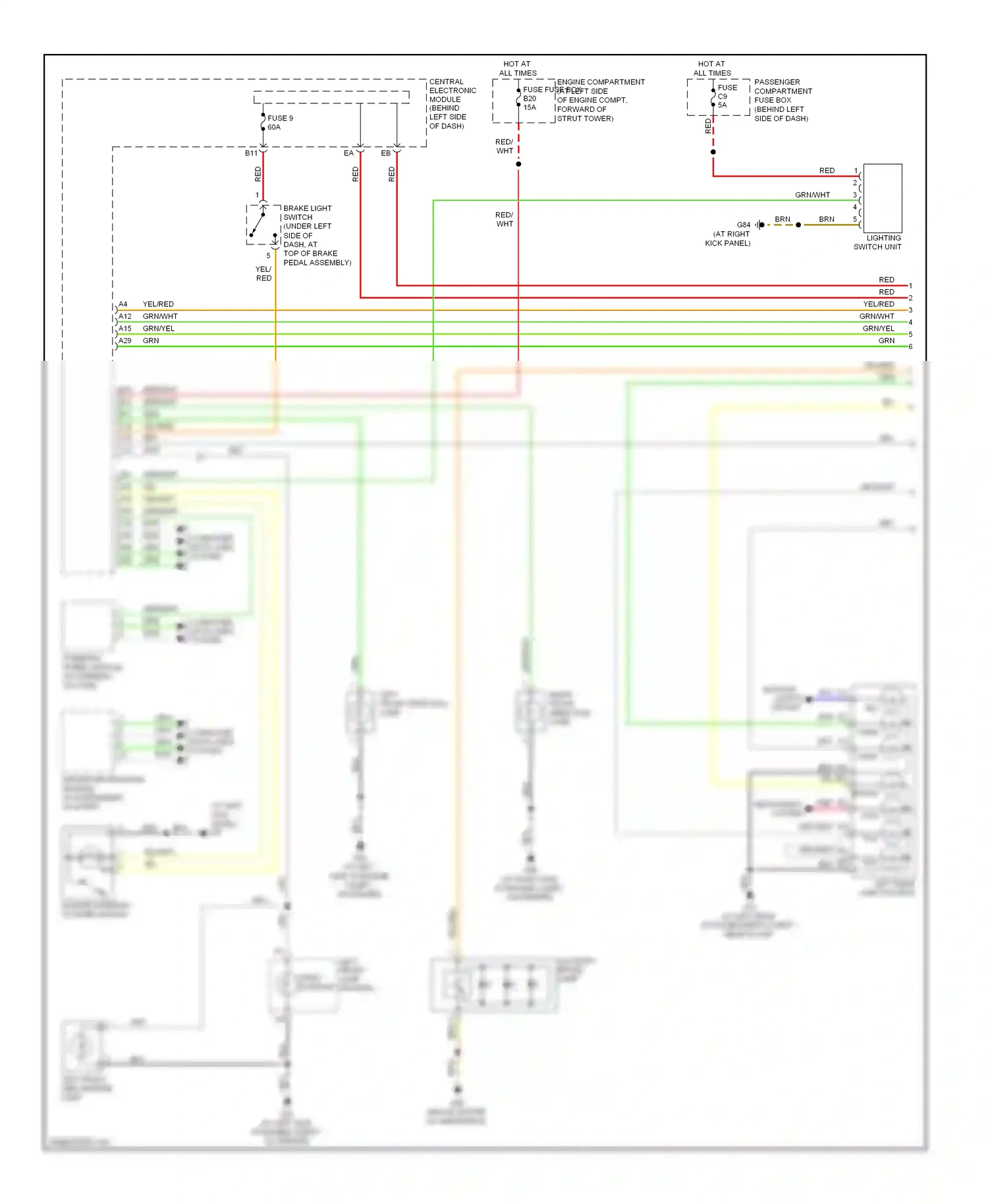 Wiring diagram right front direction lamp for Volvo S60 I facelift (2004-2009) (1 of 1)