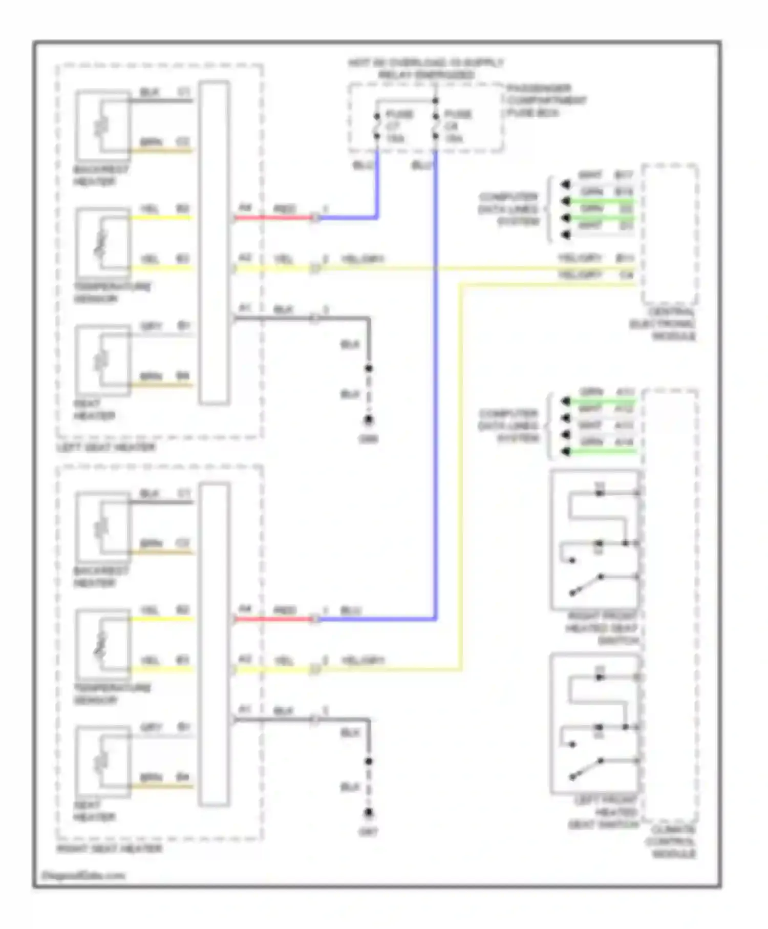 S60 Volvo I (2000-2004): Heated seats circuit