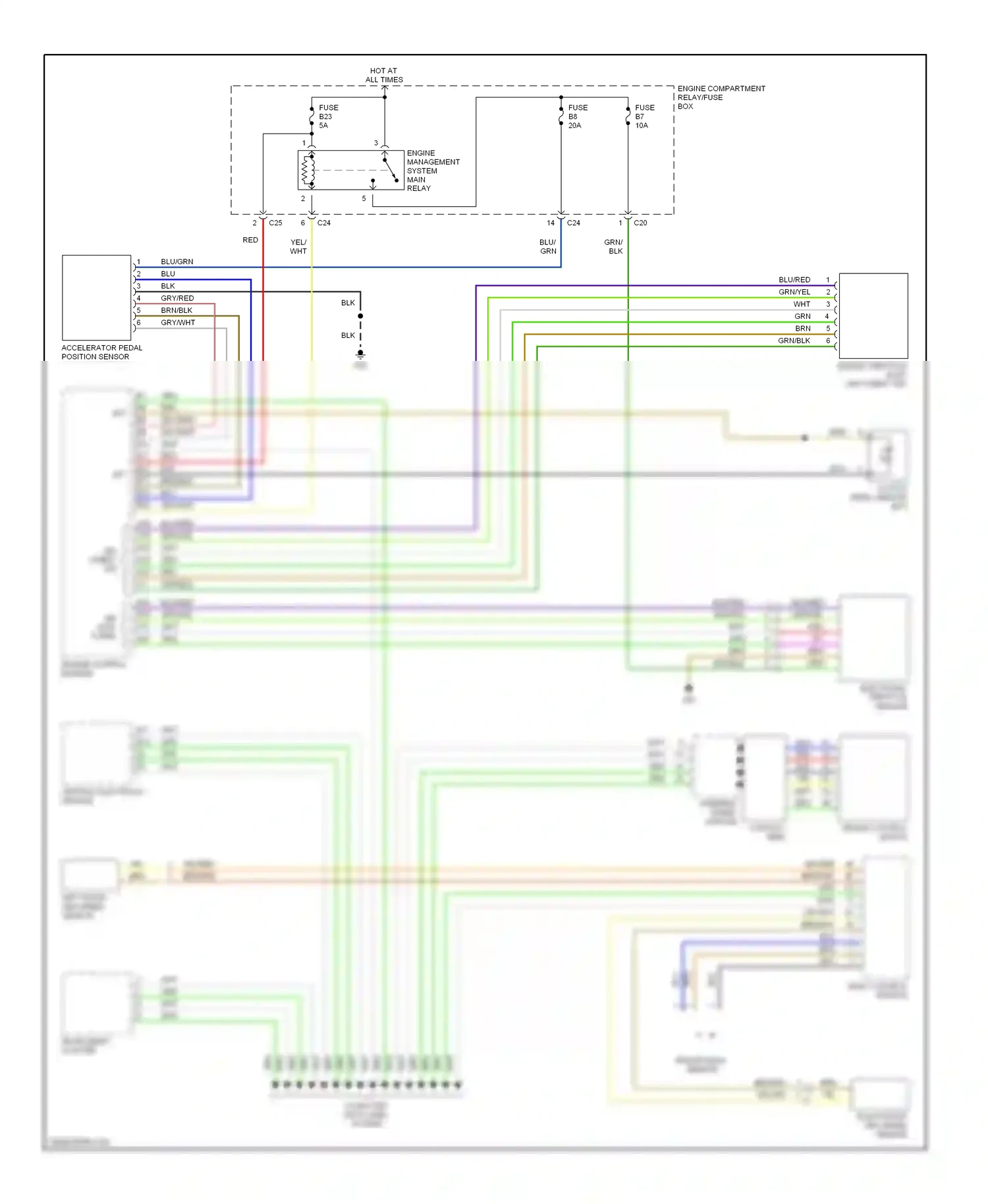 Wiring diagram accelerator pedal position sensor for Volvo S60 I (2000-2004) (1 of 1)