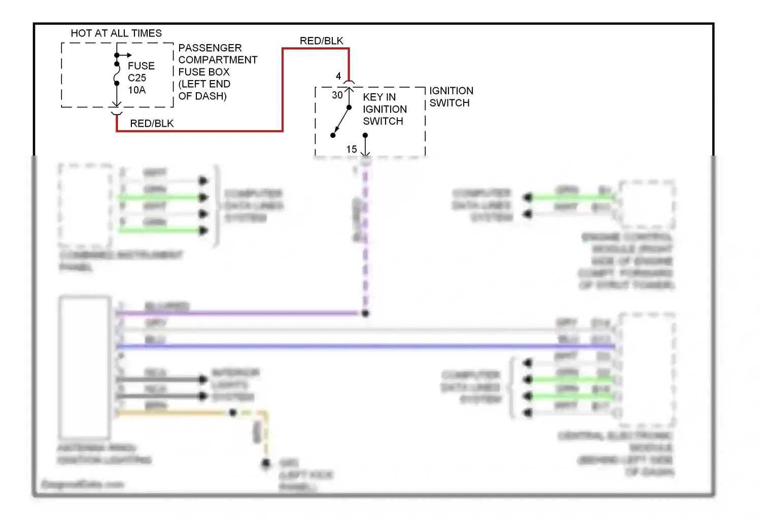 Wiring diagram blu/red for Volvo S60 I (2000-2004) (4 of 22)